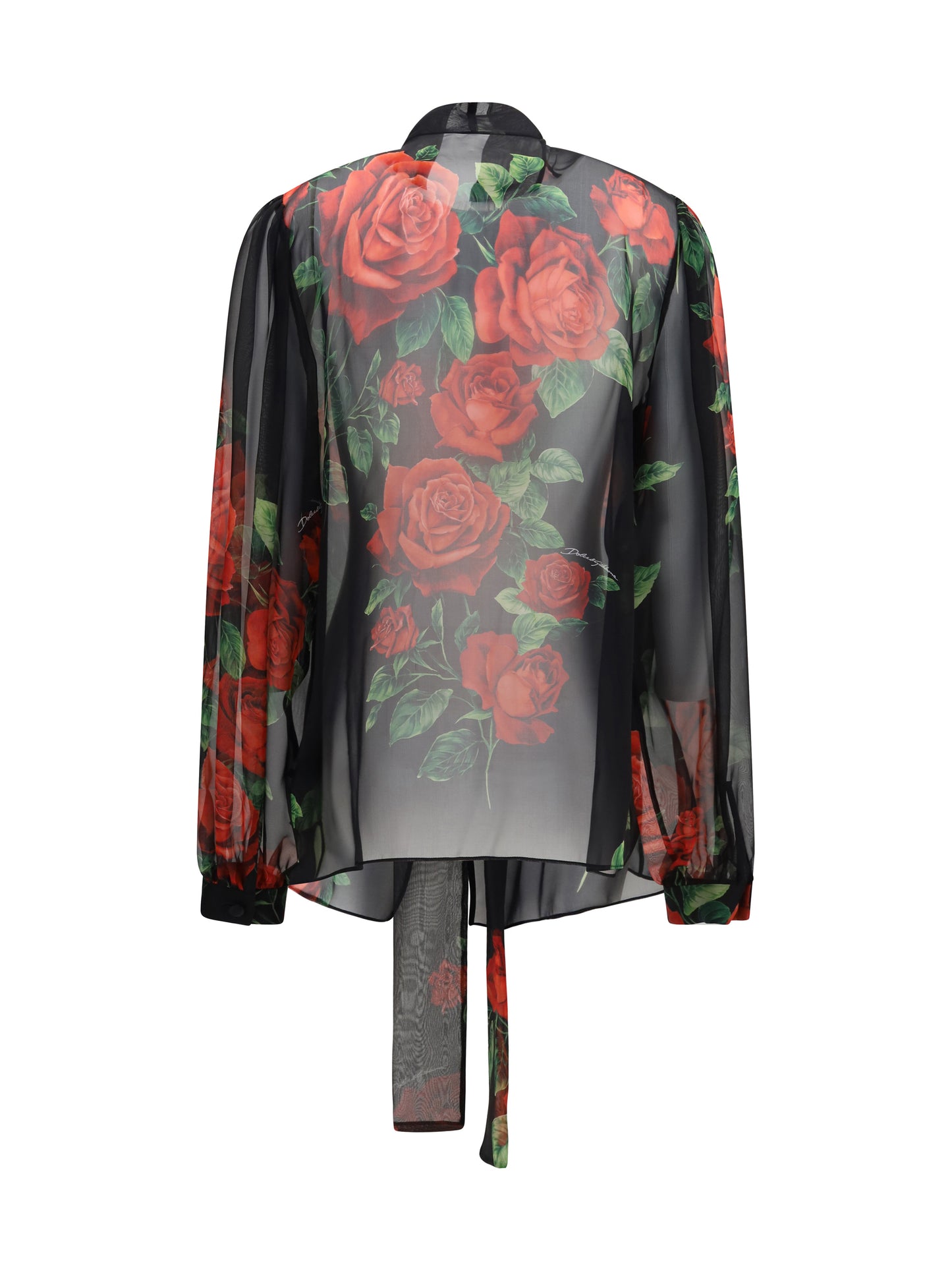 Dolce & Gabbana Women Rose Print Chiffon Blouse DOLCE & GABBANA