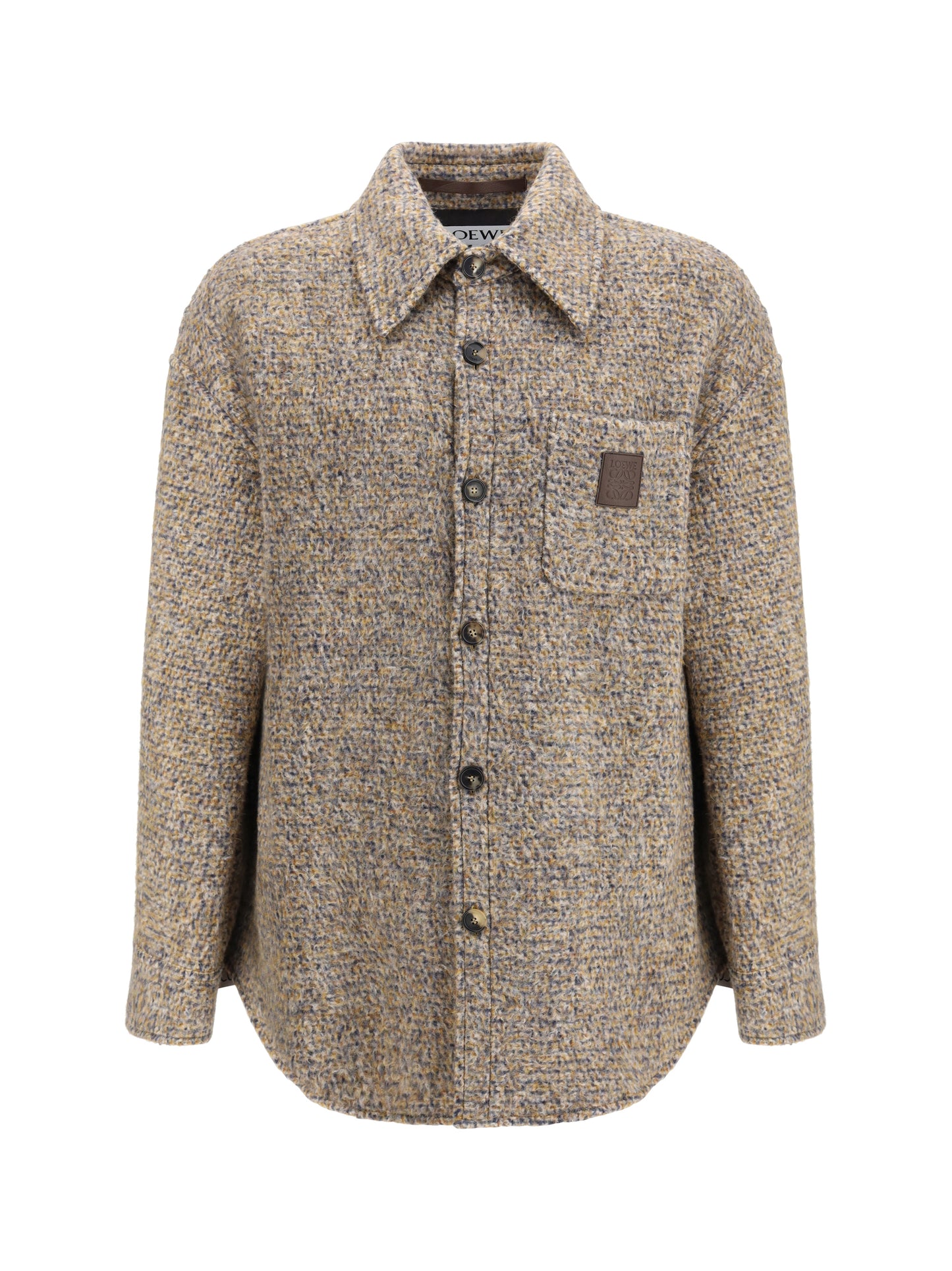 Loewe Men Mélange Wool Blend Overshirt LOEWE