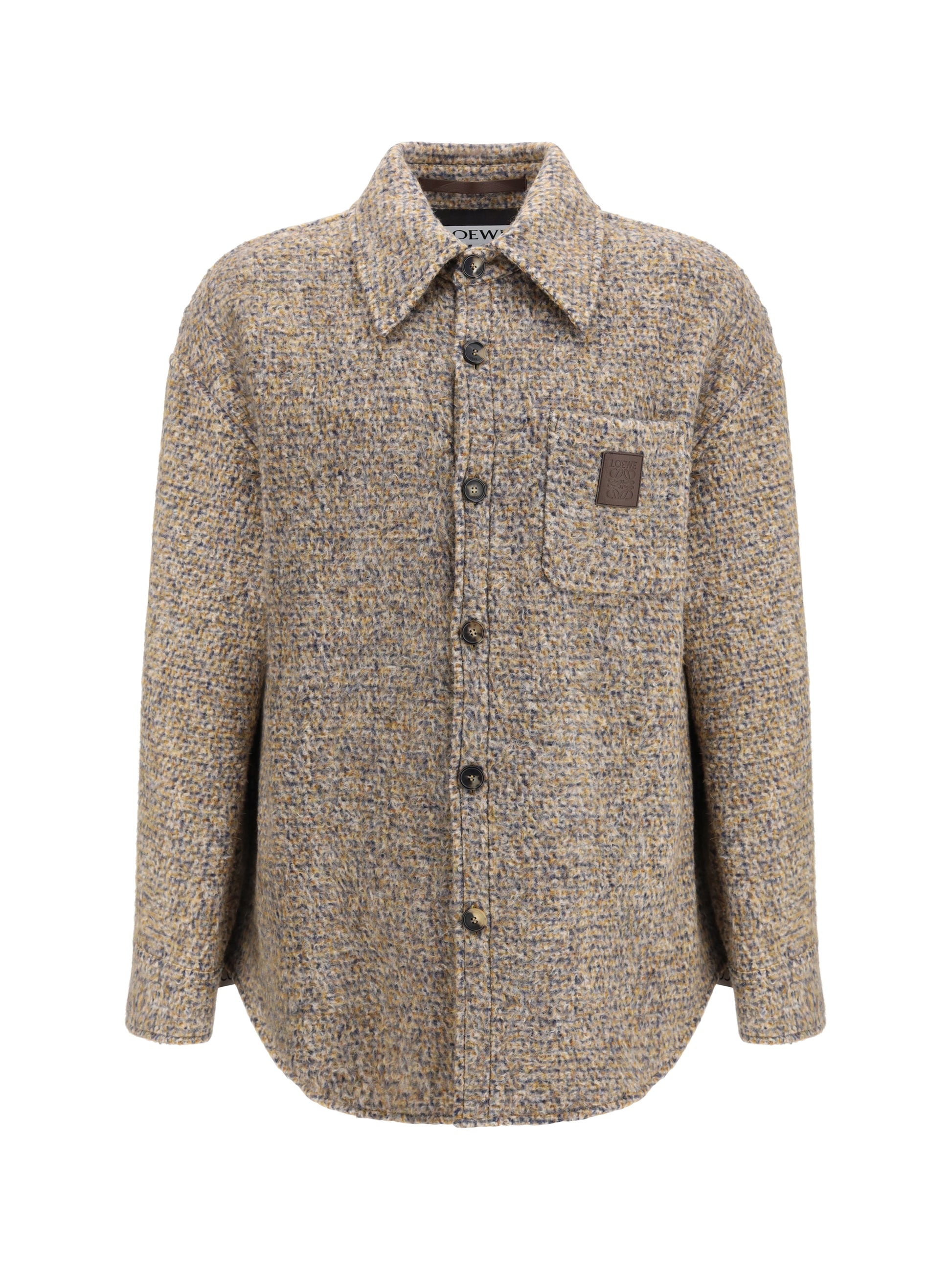 Loewe Men Mélange Wool Blend Overshirt LOEWE
