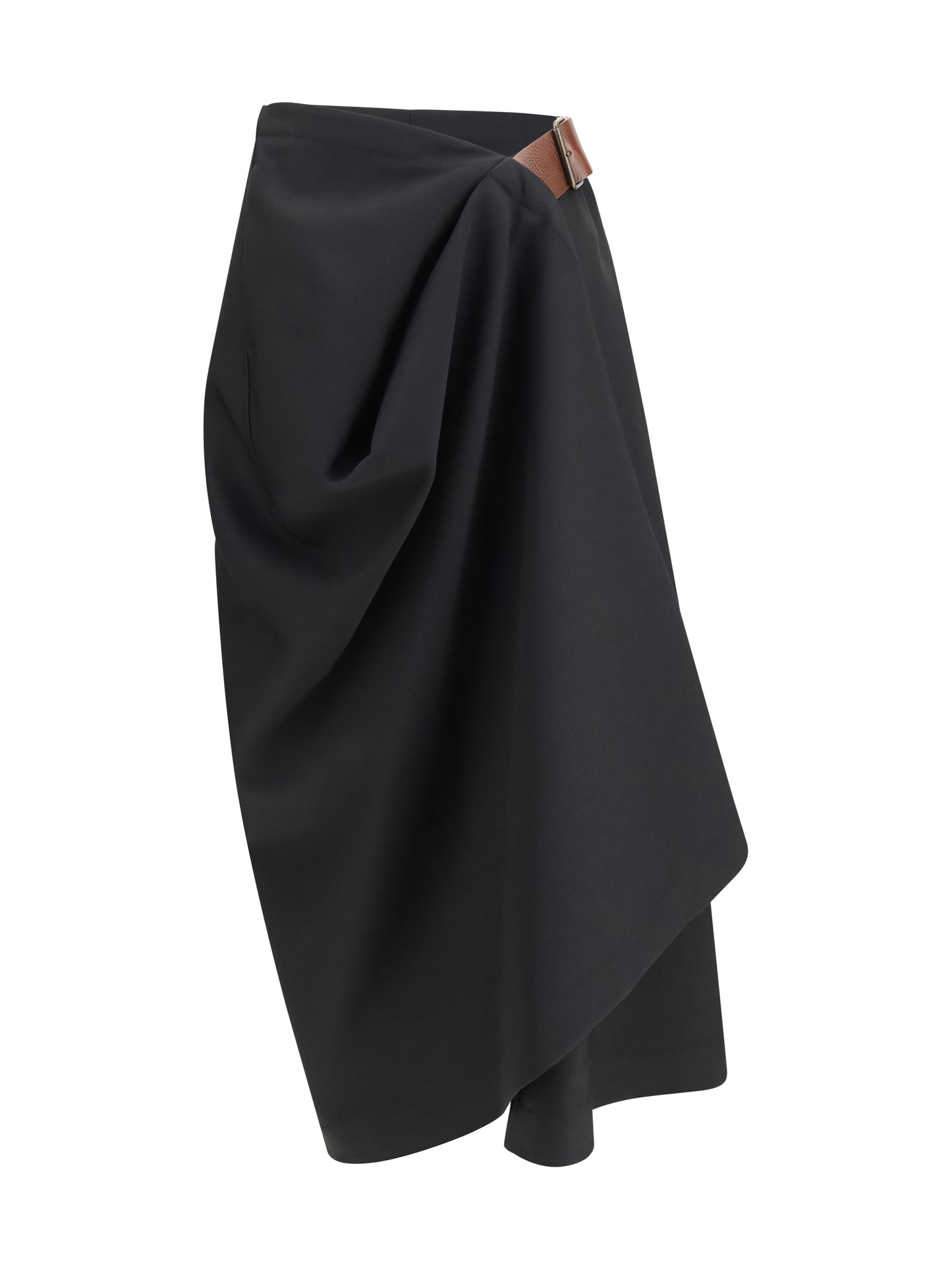 Bottega Veneta Women Grain De Poudre Wool Midi Skirt BOTTEGA VENETA