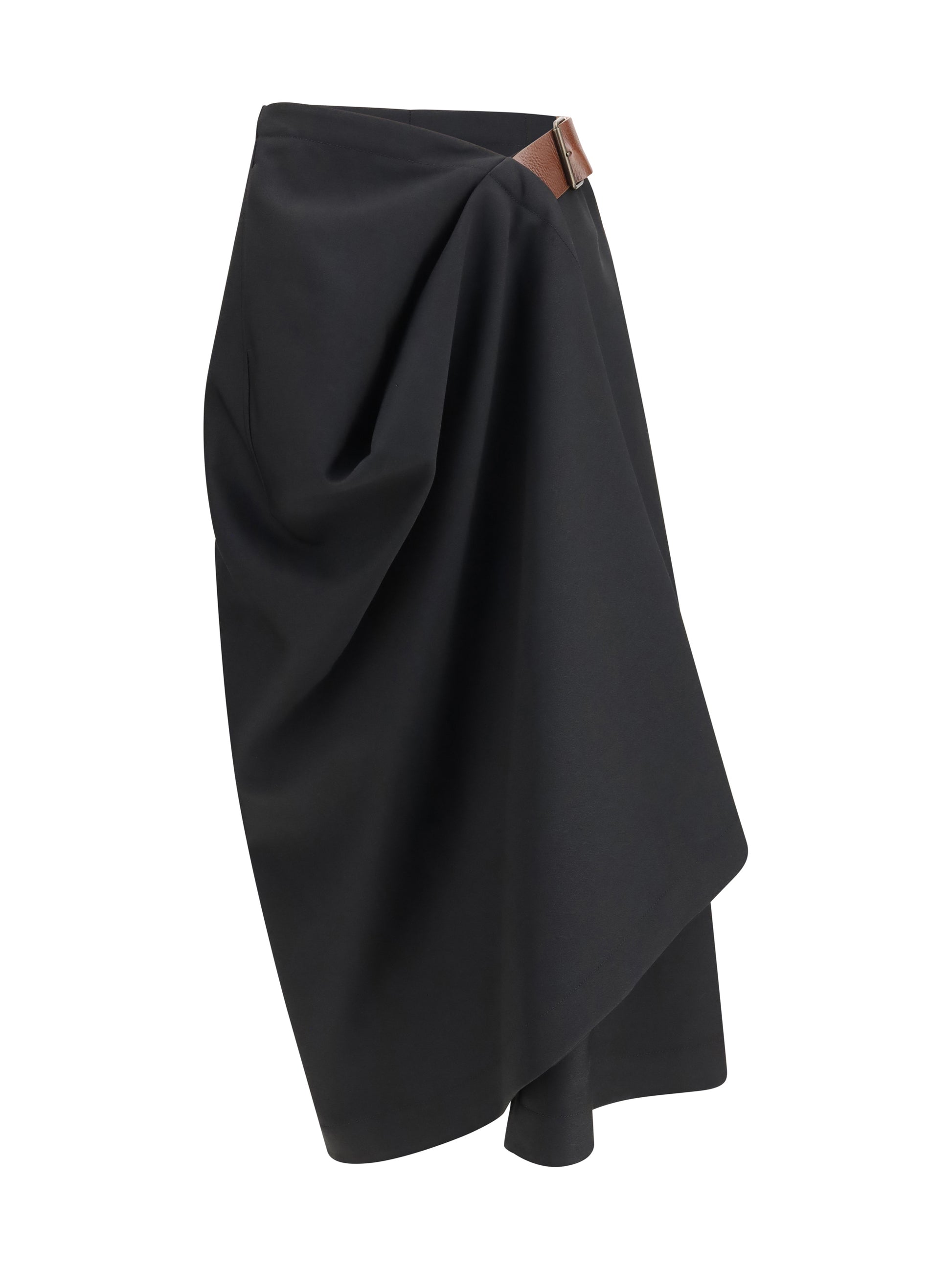 Bottega Veneta Women Grain De Poudre Wool Midi Skirt BOTTEGA VENETA