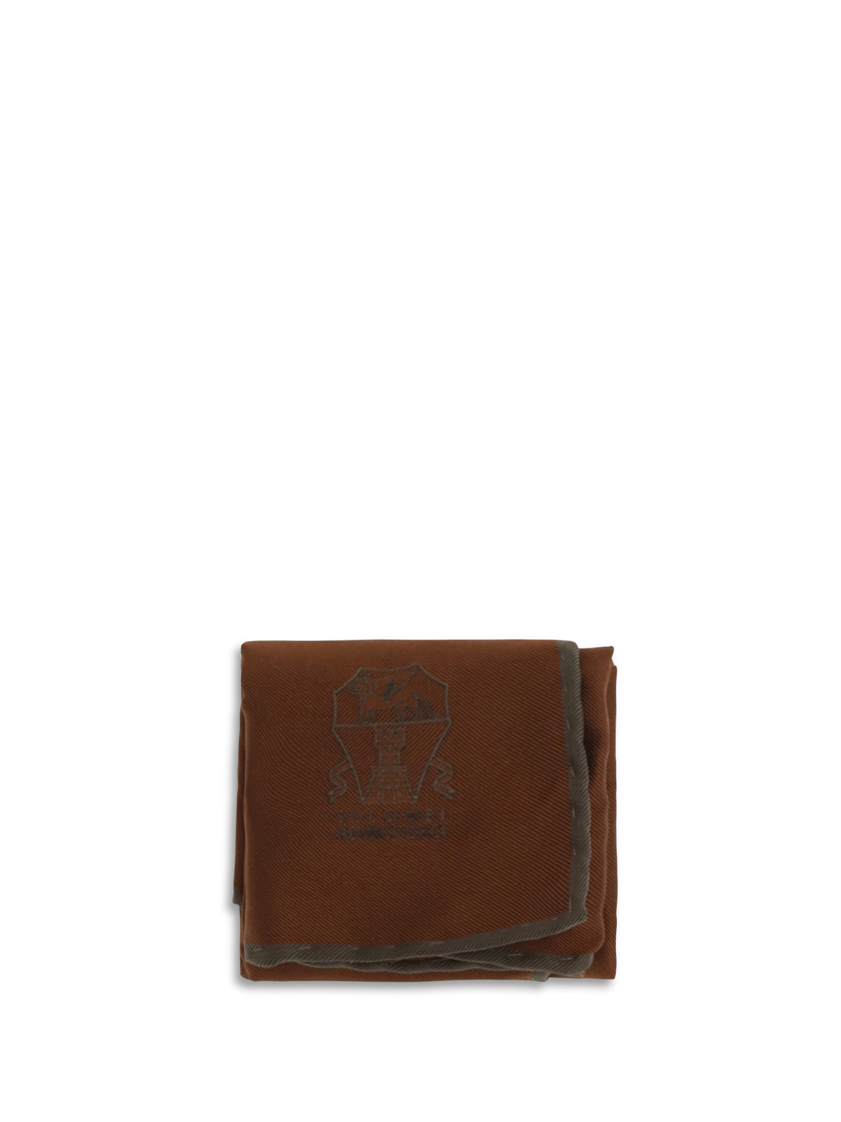 Brunello Cucinelli Men Printed Logo Silk Pocket Square BRUNELLO CUCINELLI