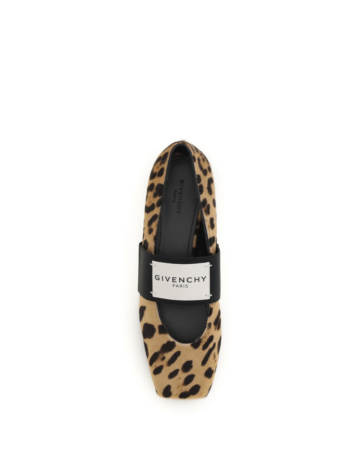Givenchy Women Leopard Print Sliced Square Ballerinas GIVENCHY