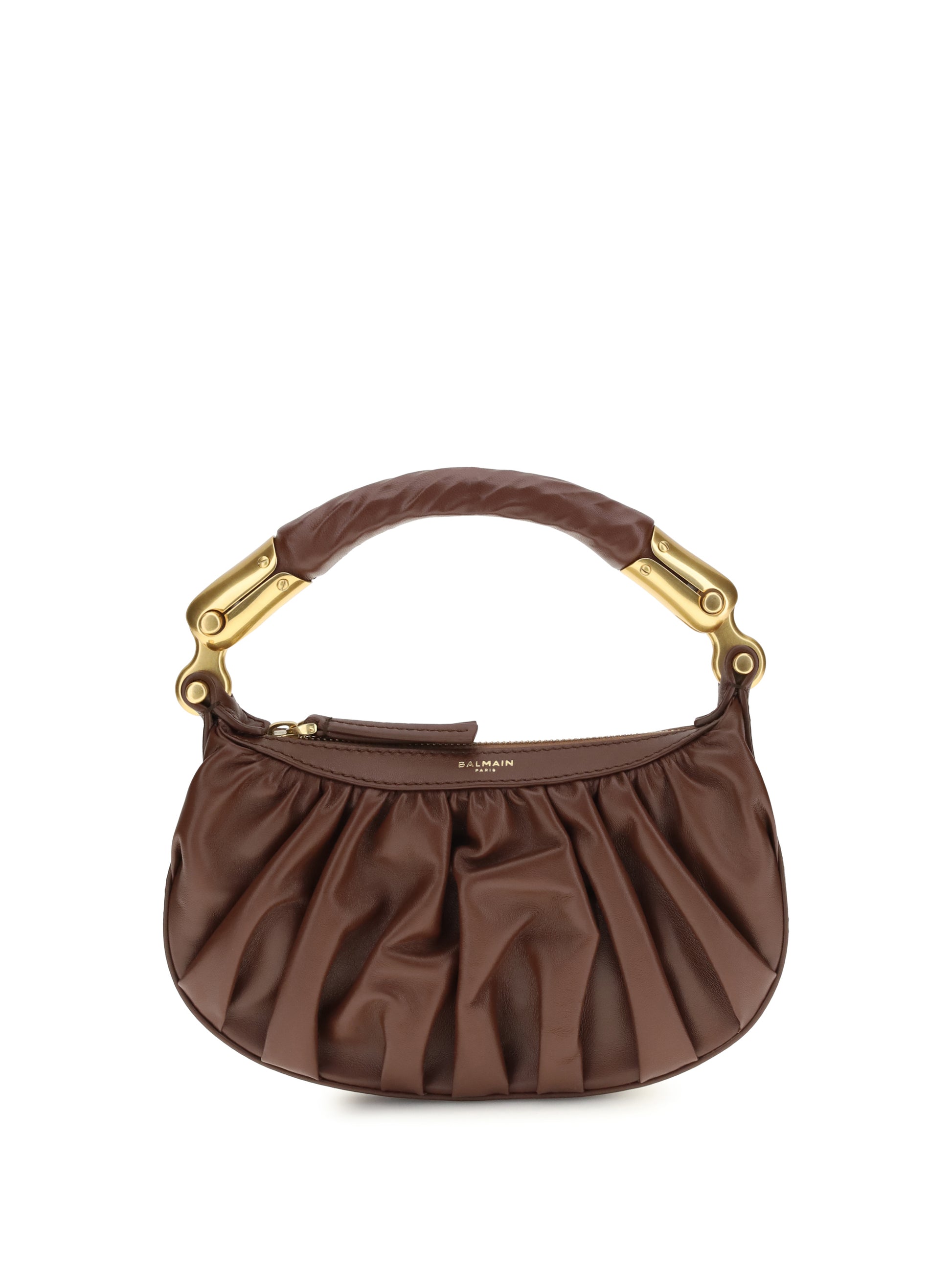 Balmain Women Ébène Mini Bag In Calfskin Leather BALMAIN