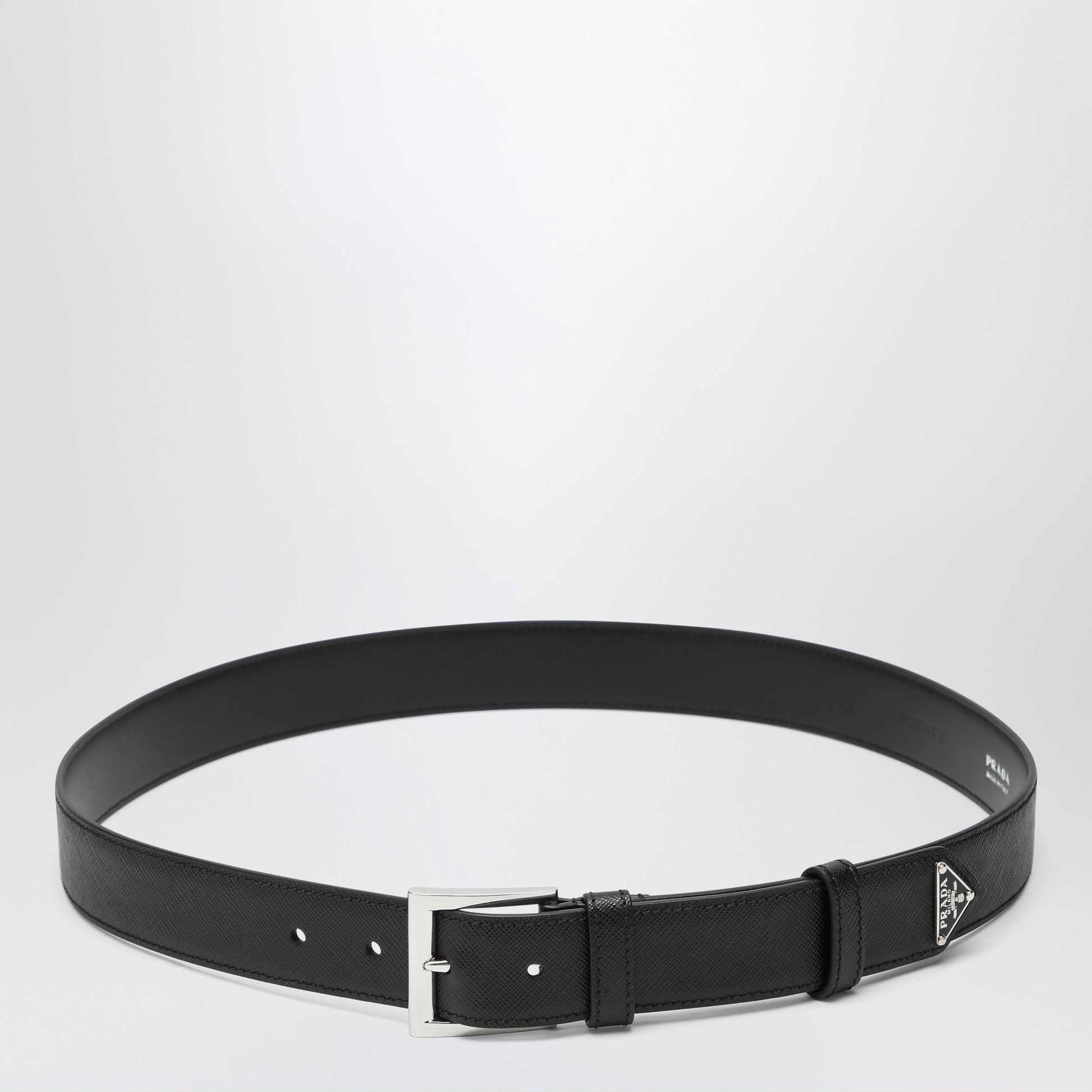 Prada Black Saffiano Belt Men PRADA
