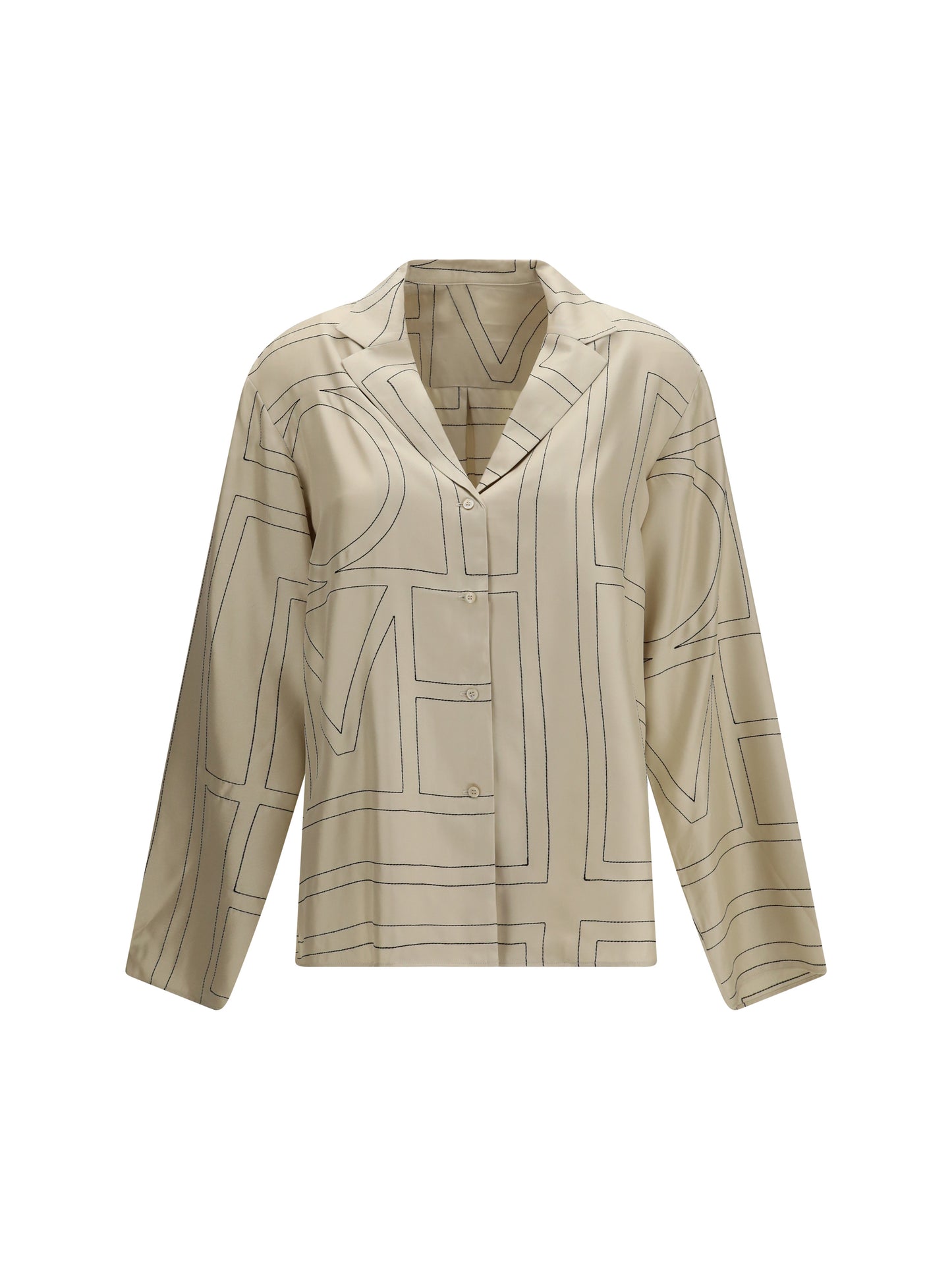 Toteme Women Silk Shirt With All-Over Monogram TOTEME