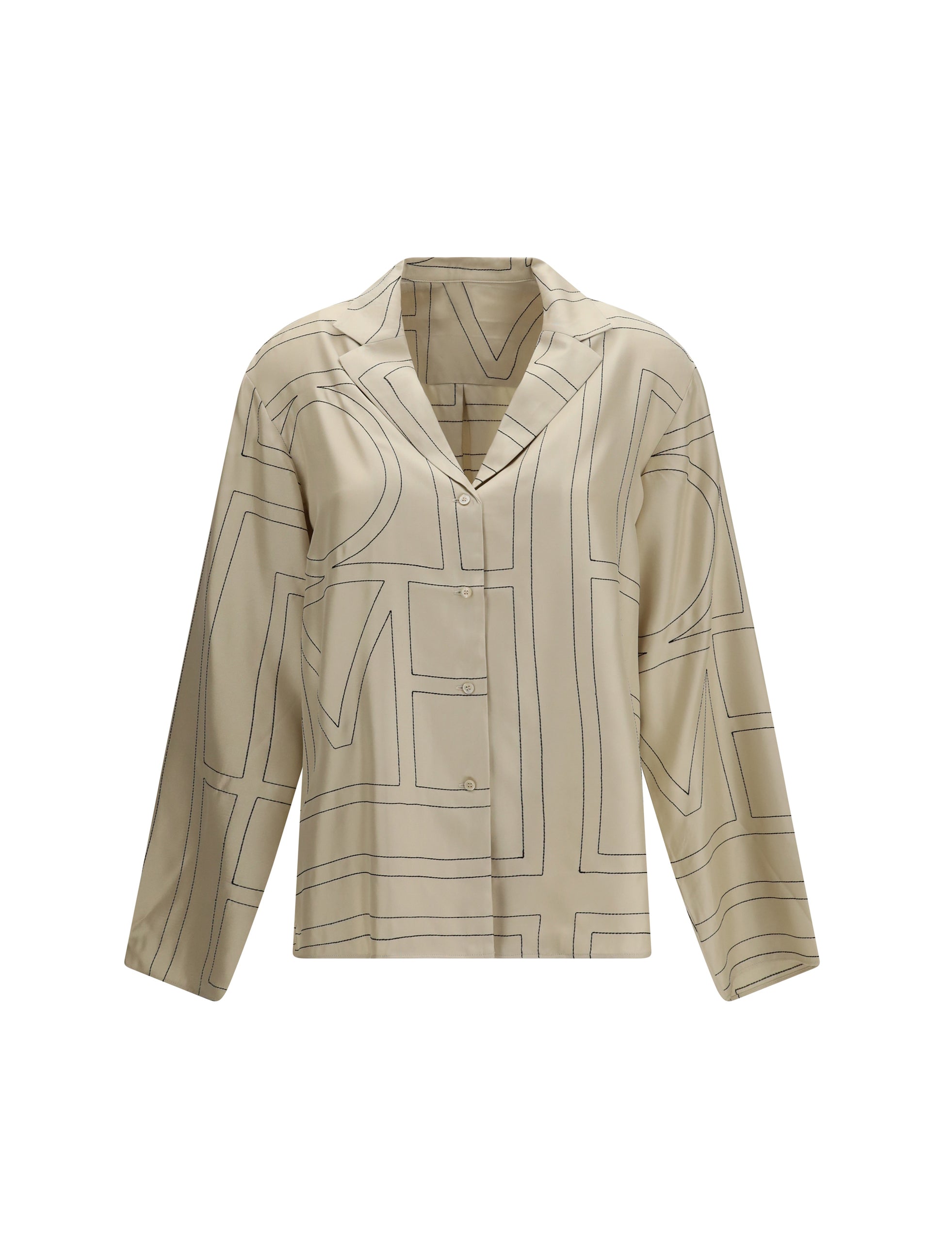 Toteme Women Silk Shirt With All-Over Monogram TOTEME