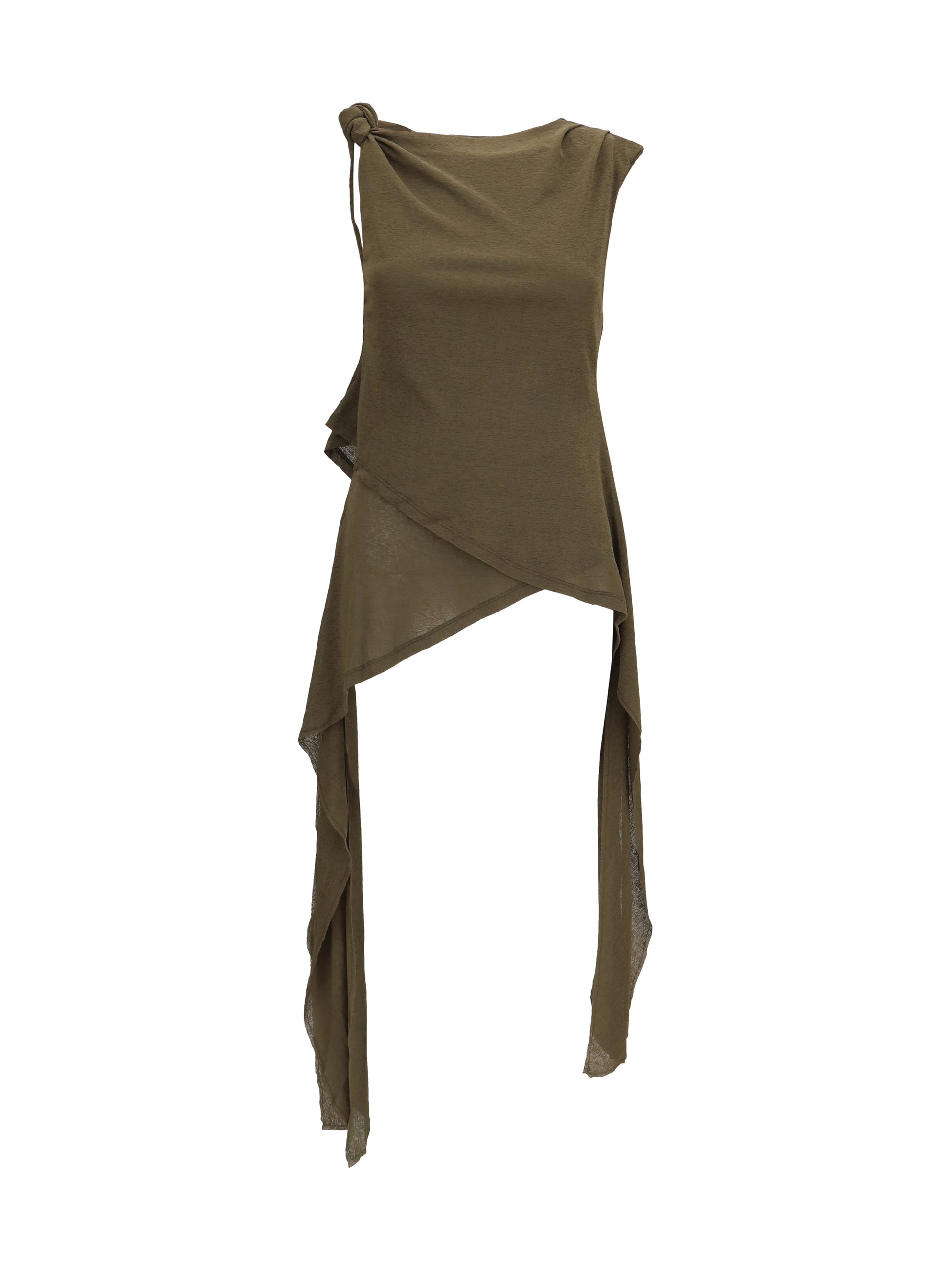 Ganni Women Asymmetrical Knot Top GANNI