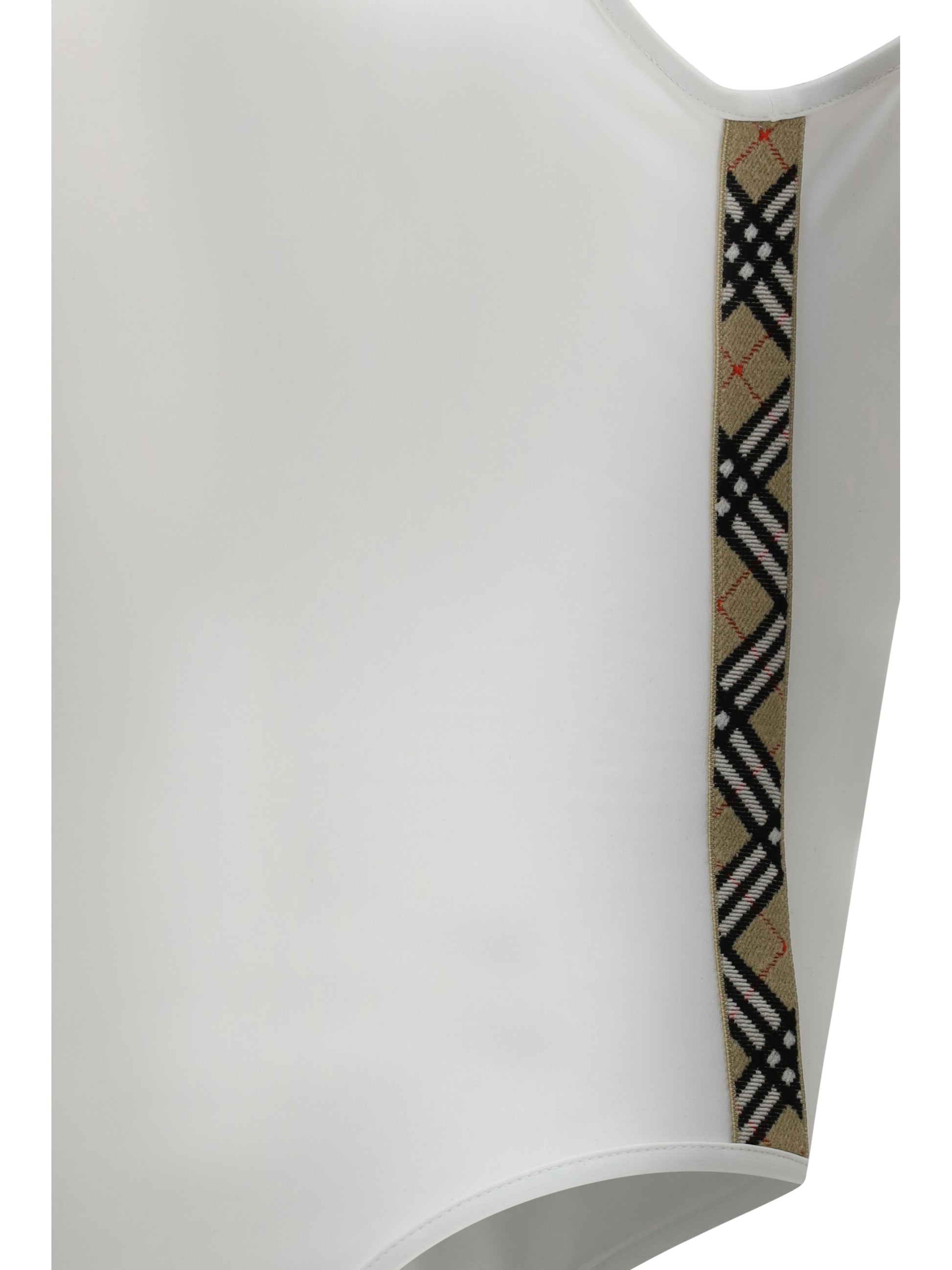 Burberry Women One-Piece Swimsuit With Check Trim BURBERRY