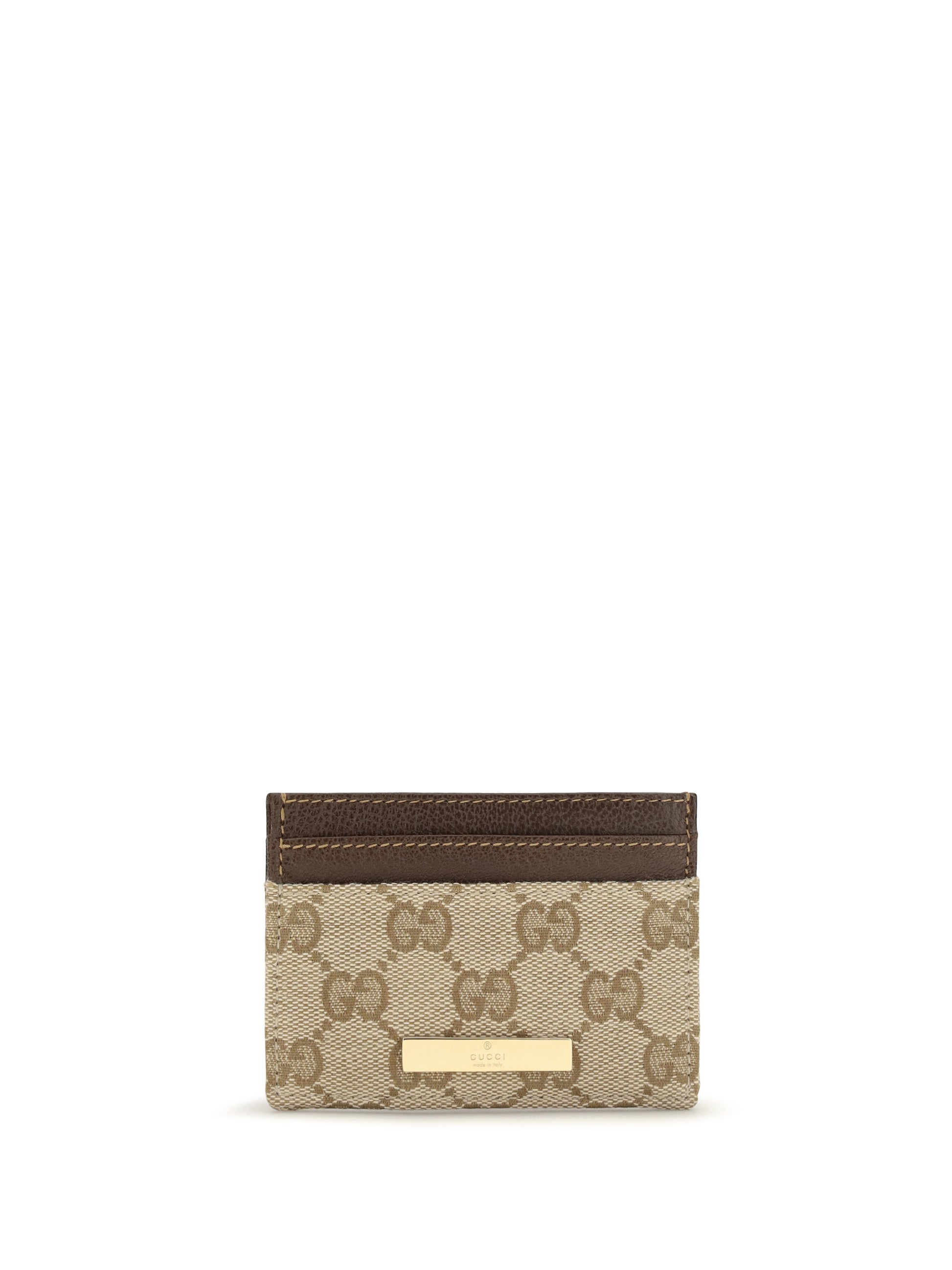 Gucci Women Gg Monogram Card Holder With Logo Plaque GUCCI