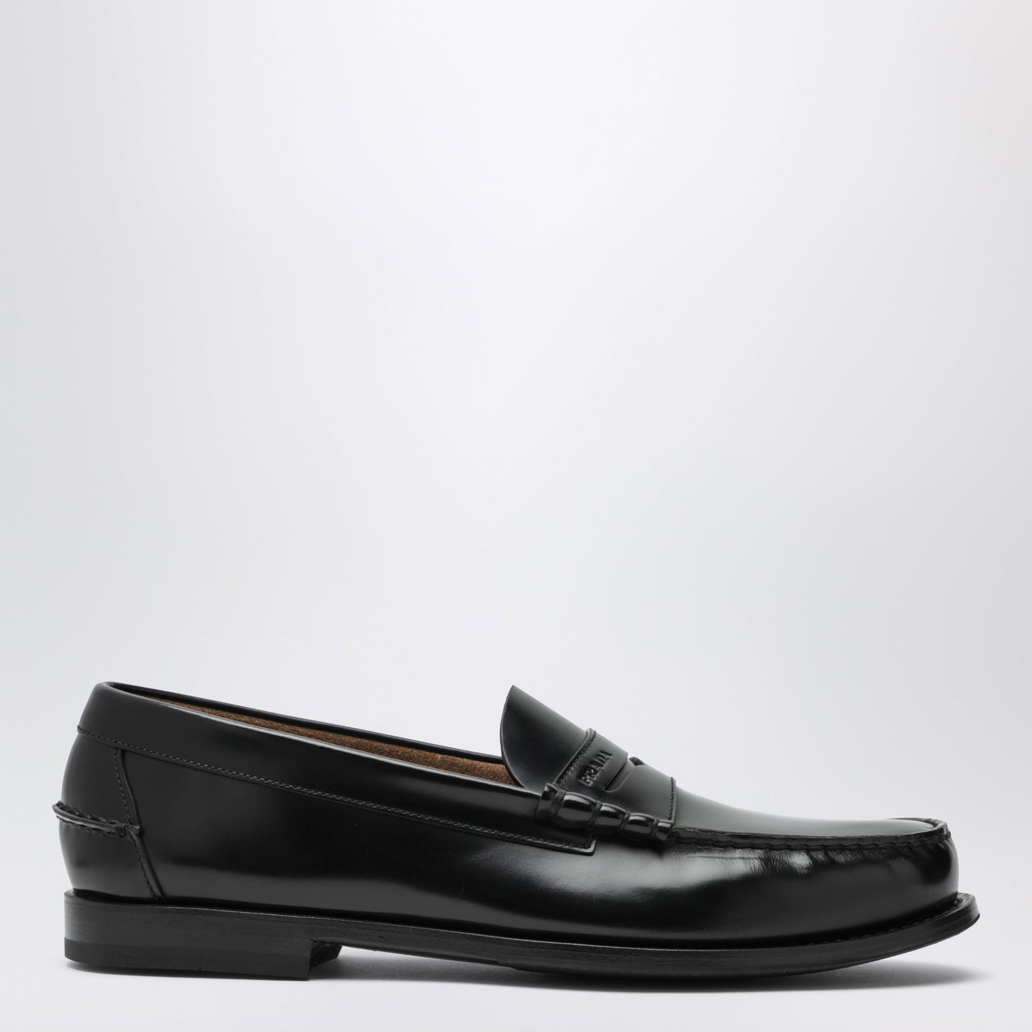 Prada Black Brushed Leather Loafers Men PRADA