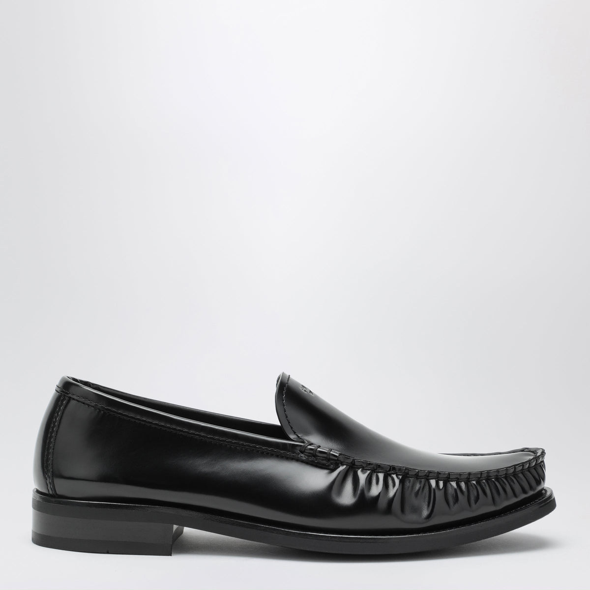 Prada Black Brushed Leather Loafers Men PRADA