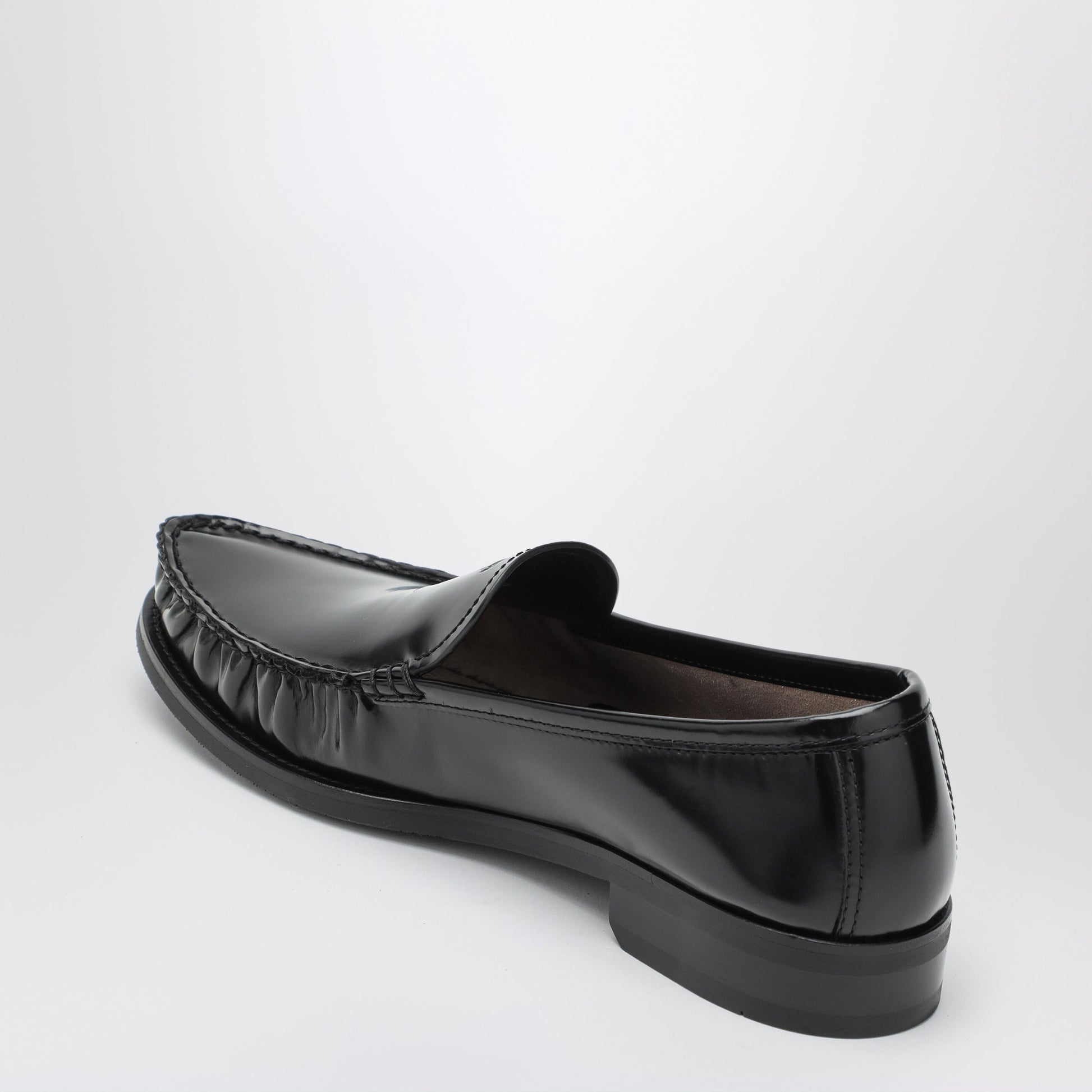 Prada Black Brushed Leather Loafers Men PRADA