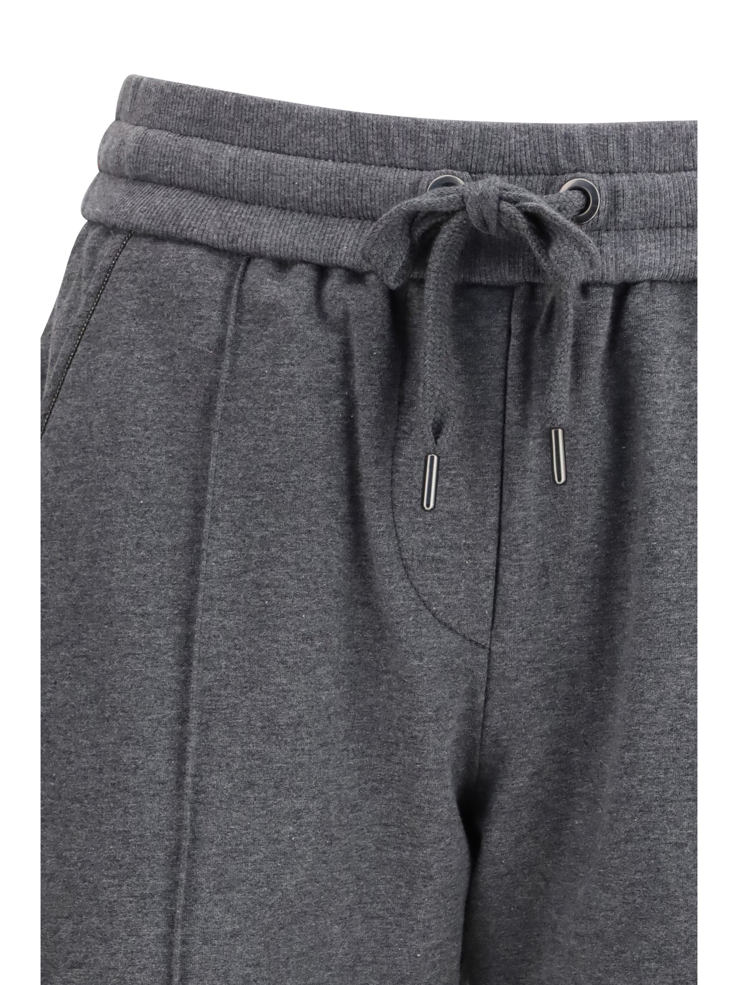 Brunello Cucinelli Women Track Stretch-Fleece Pants With Monili Detailing BRUNELLO CUCINELLI