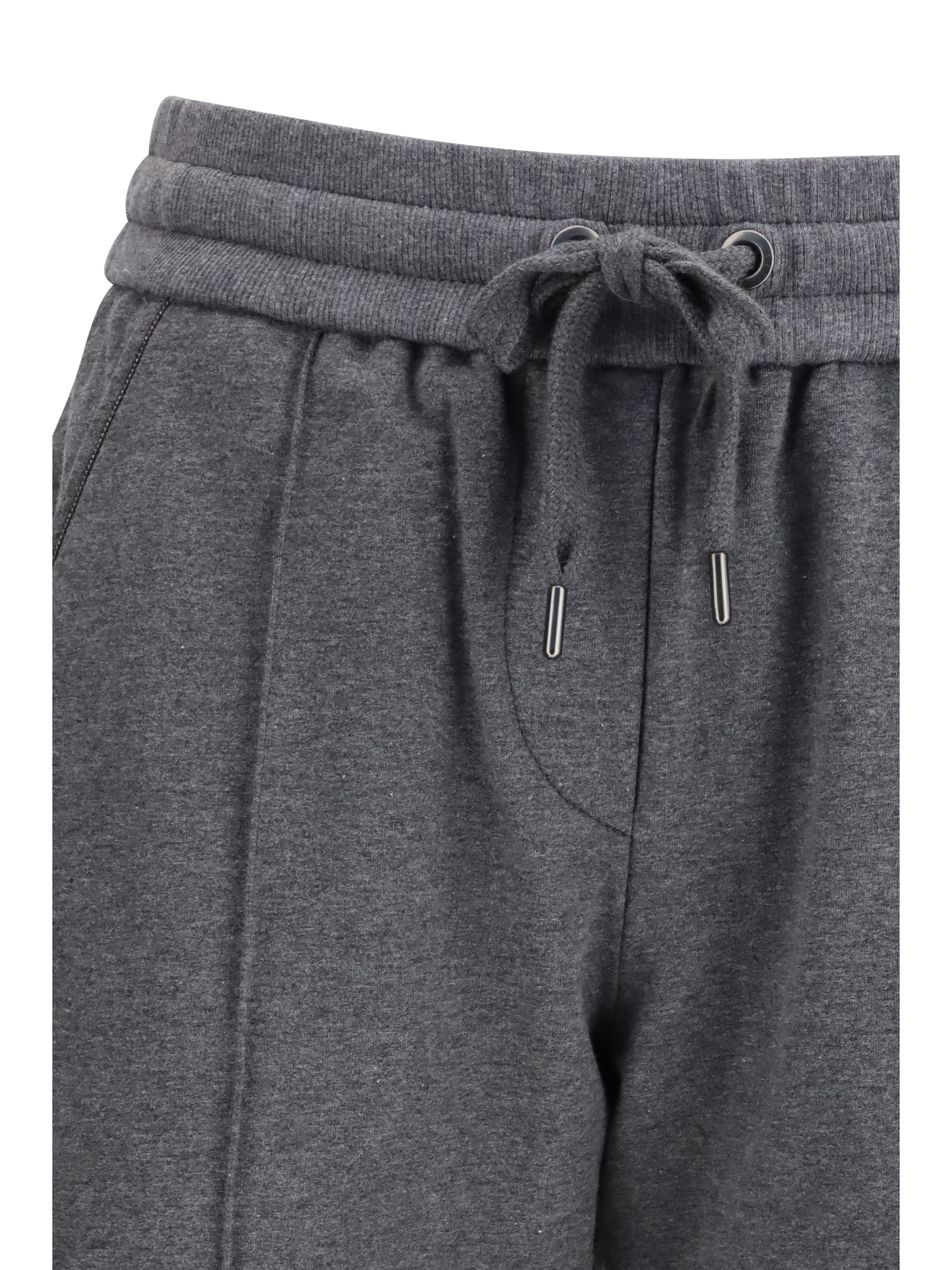 Brunello Cucinelli Women Track Stretch-Fleece Pants With Monili Detailing BRUNELLO CUCINELLI