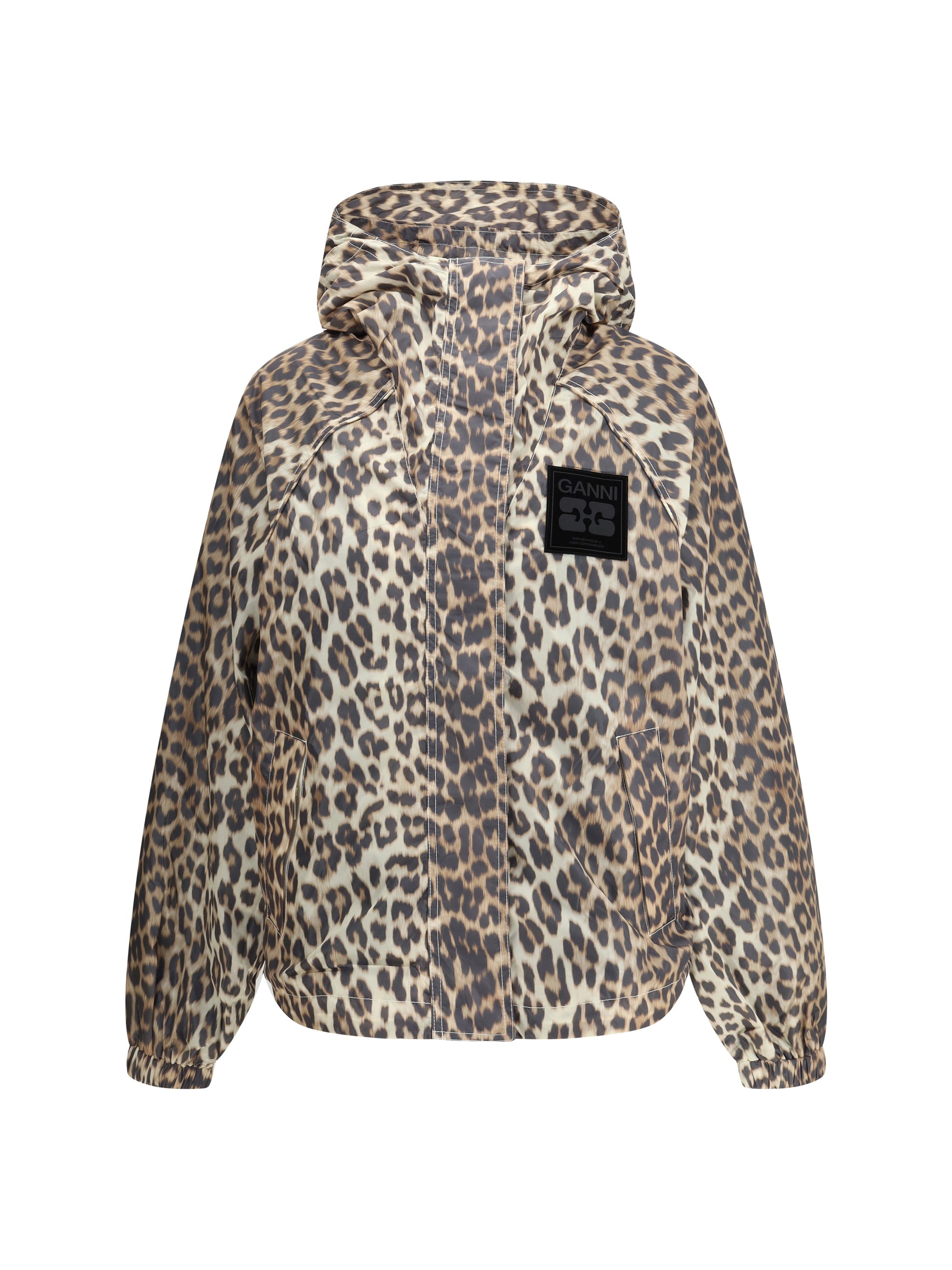 Ganni Women Leopard Raincoat Jacket GANNI