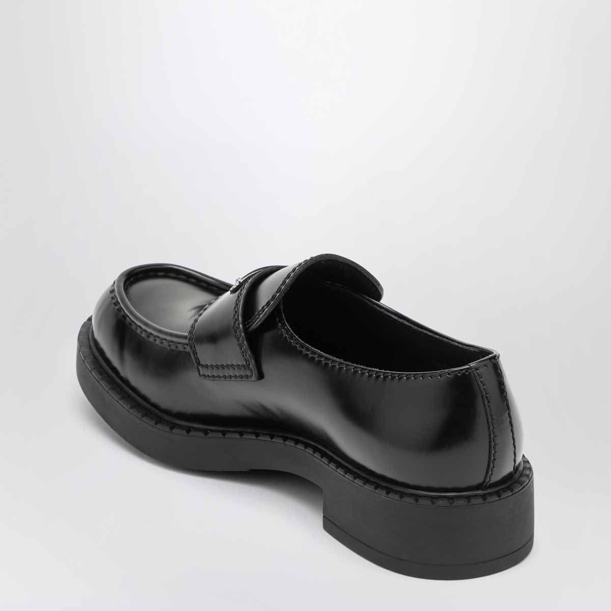 Prada Chocolate Moccasins In Black Brushed Leather Men PRADA