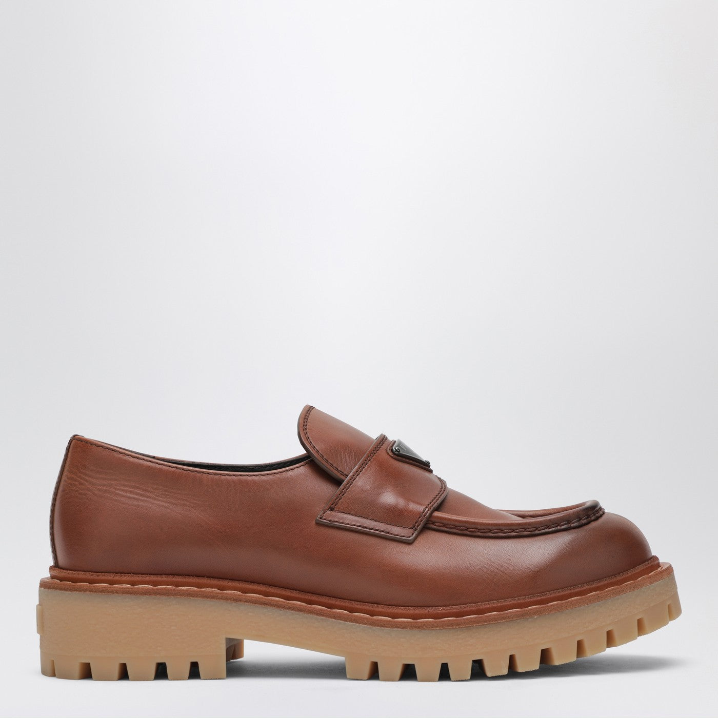Prada Ebony Leather Loafers Men PRADA