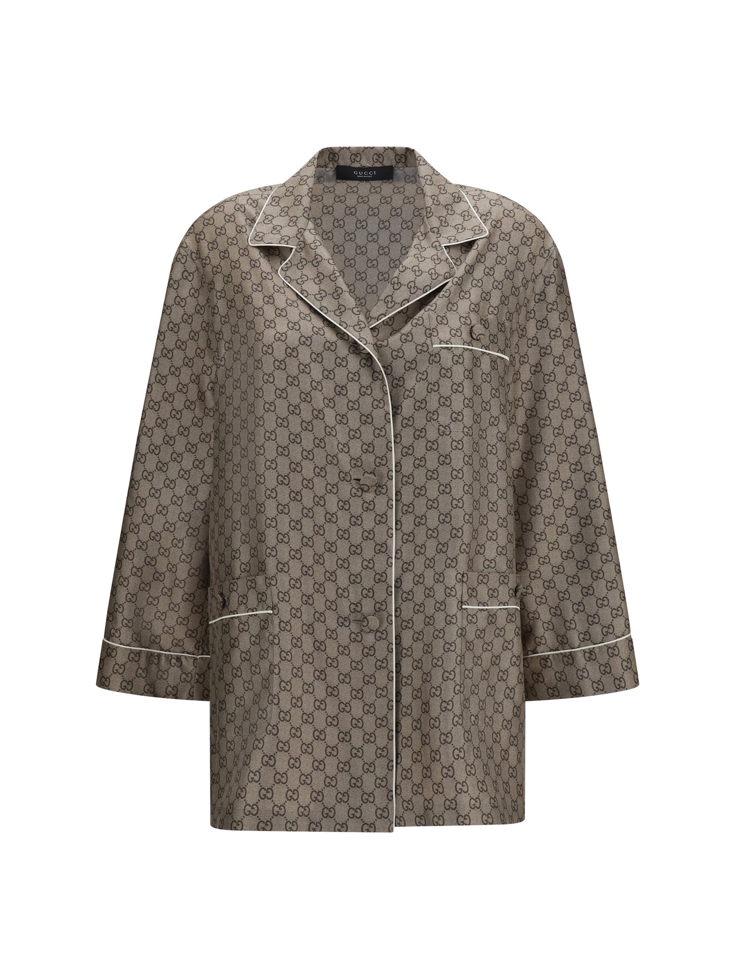 Gucci Women Printed Silk Twill Shirt GUCCI