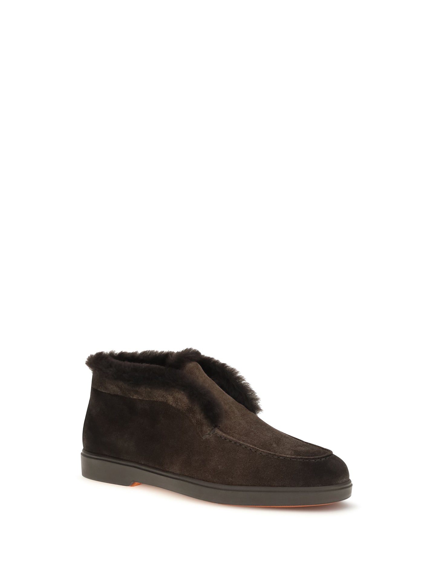 Santoni Women Suede Shearling Ankle Boots SANTONI