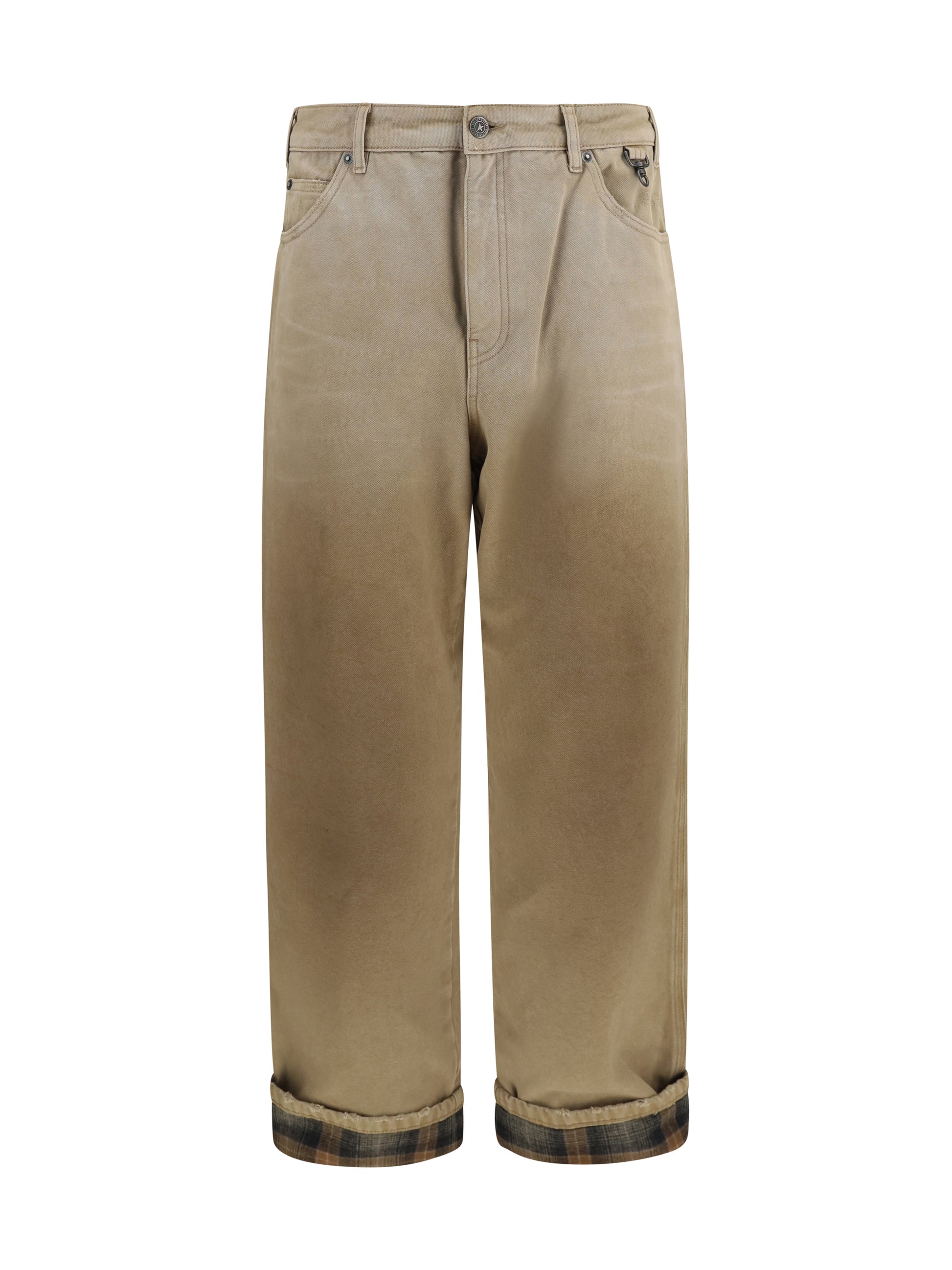 Golden Goose Men Cotton Pants With Check Detail GOLDEN GOOSE