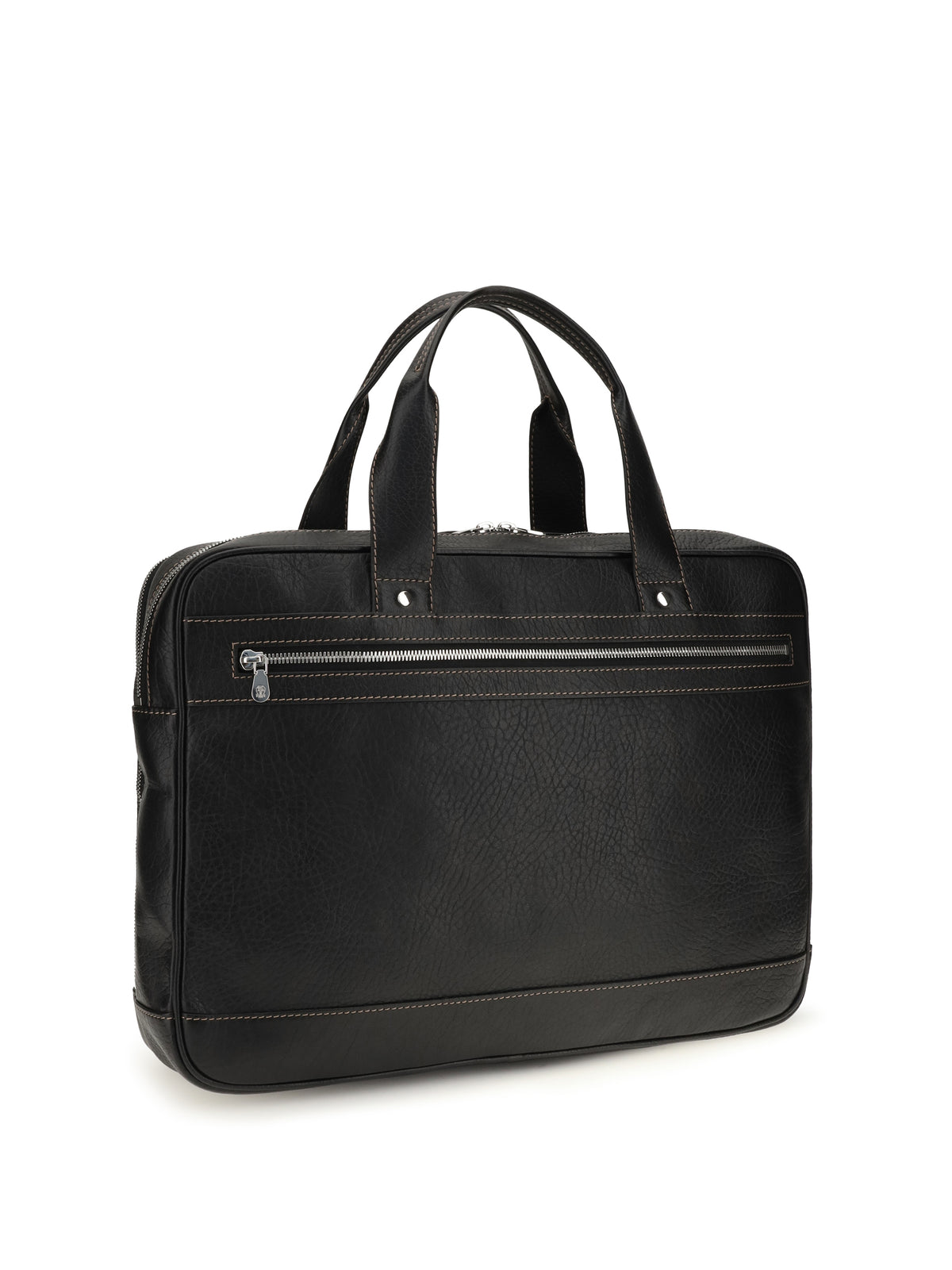 Brunello Cucinelli Men Grained Calfskin Zip-Top Handbag BRUNELLO CUCINELLI