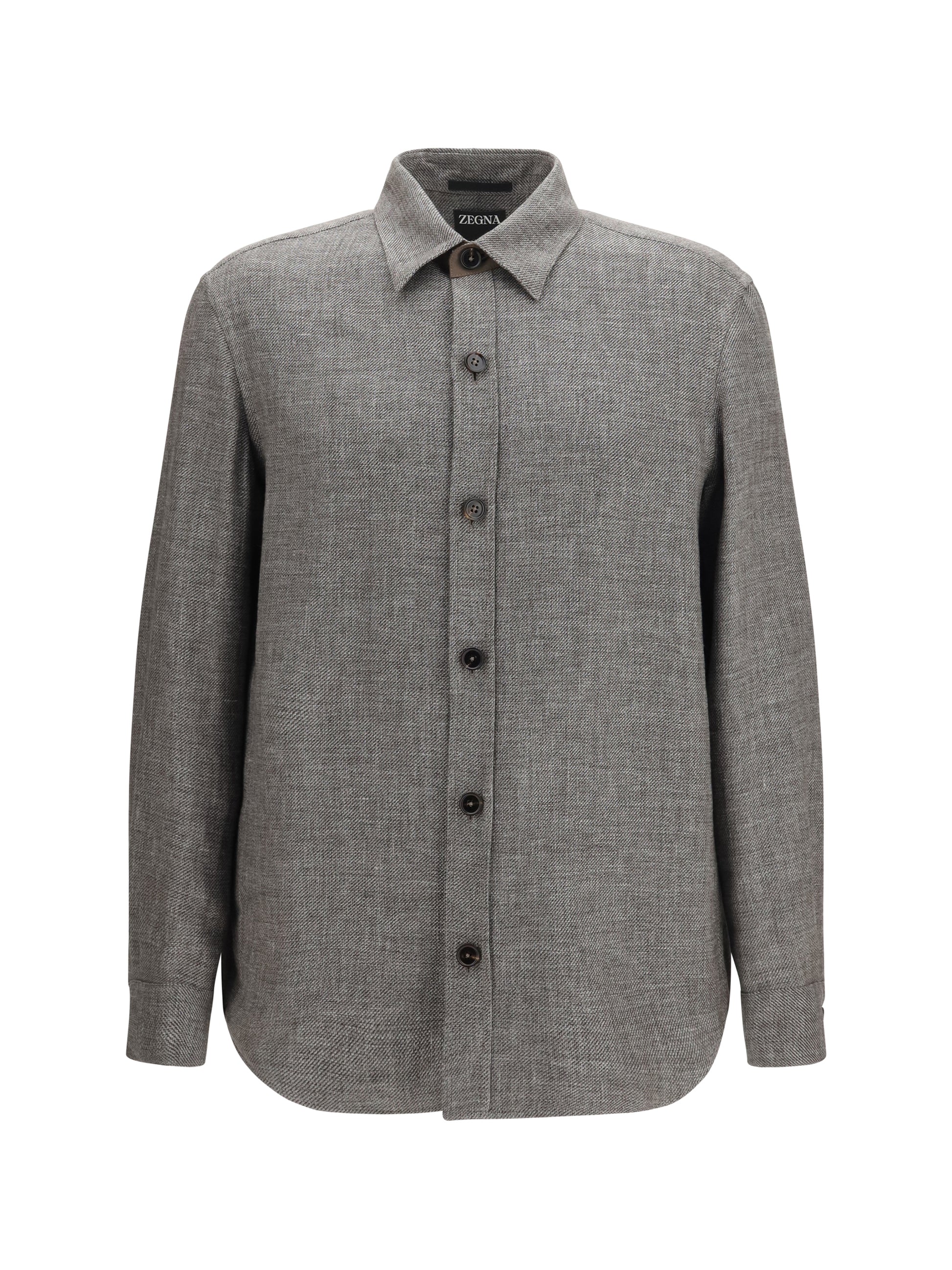 Zegna Men Cashmere, Linen, And Silk Overshirt ZEGNA