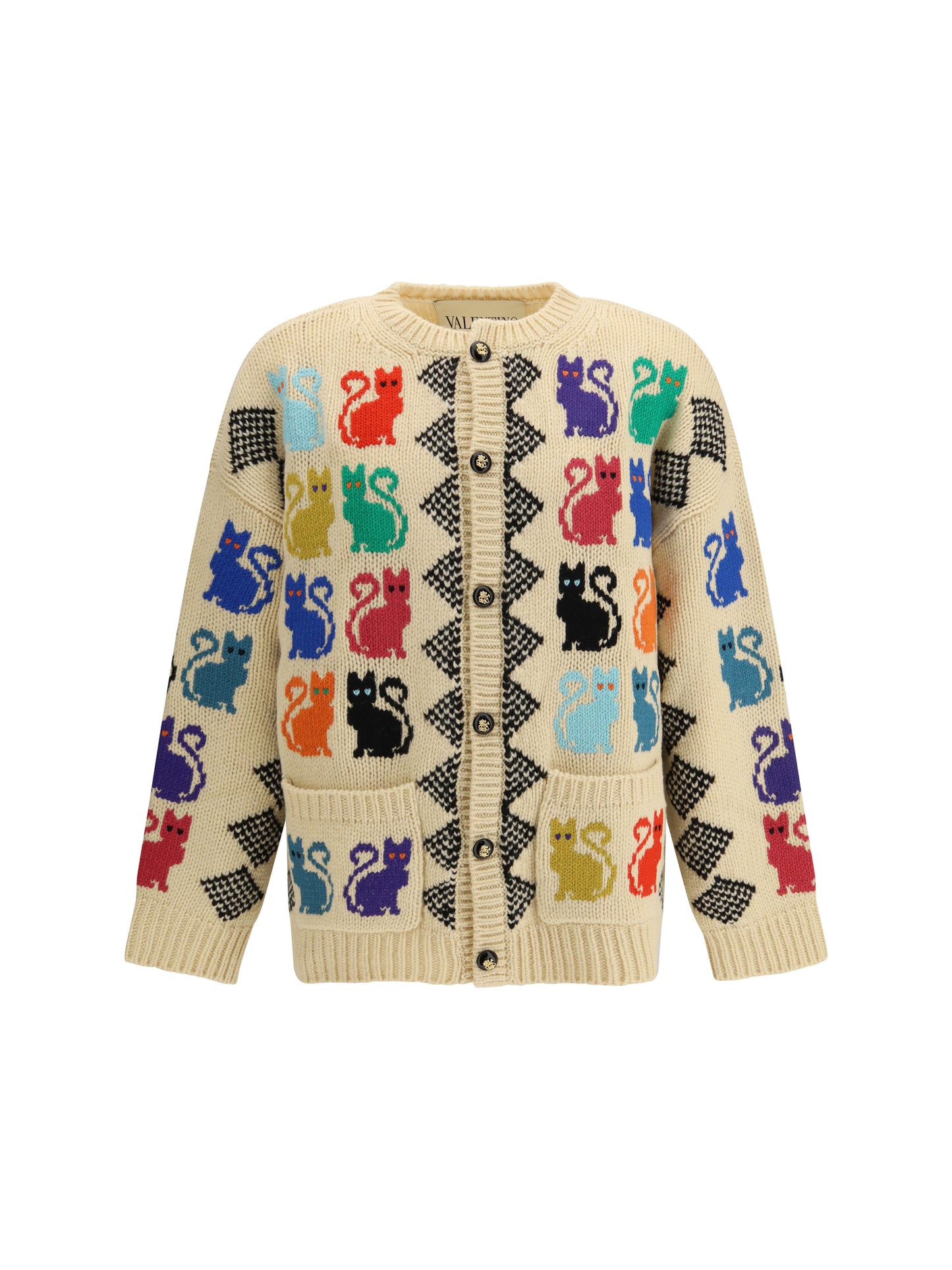Valentino Men Cardigan With Le Chat De La Maison Jacquard Motif VALENTINO