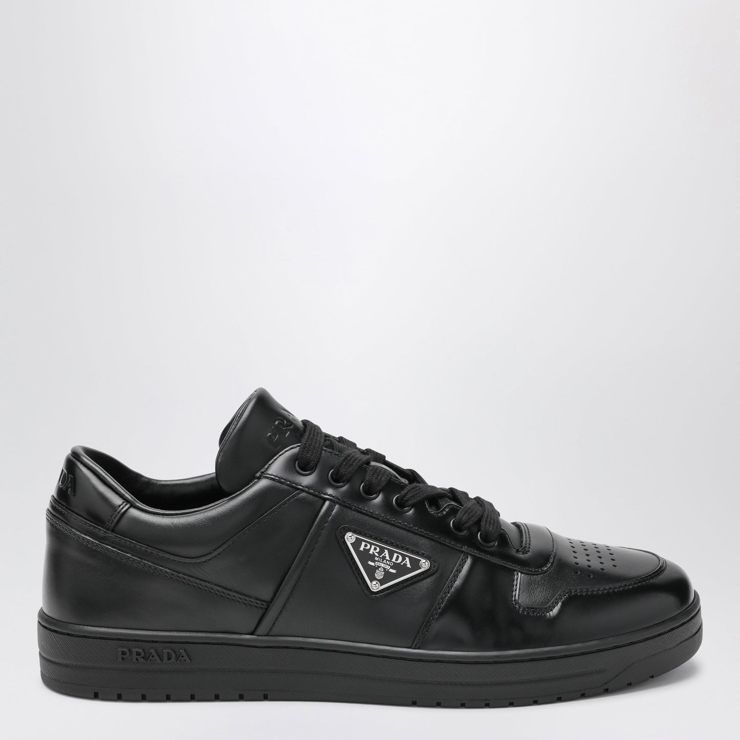 Prada Black Downtown Leather Sneakers Men PRADA