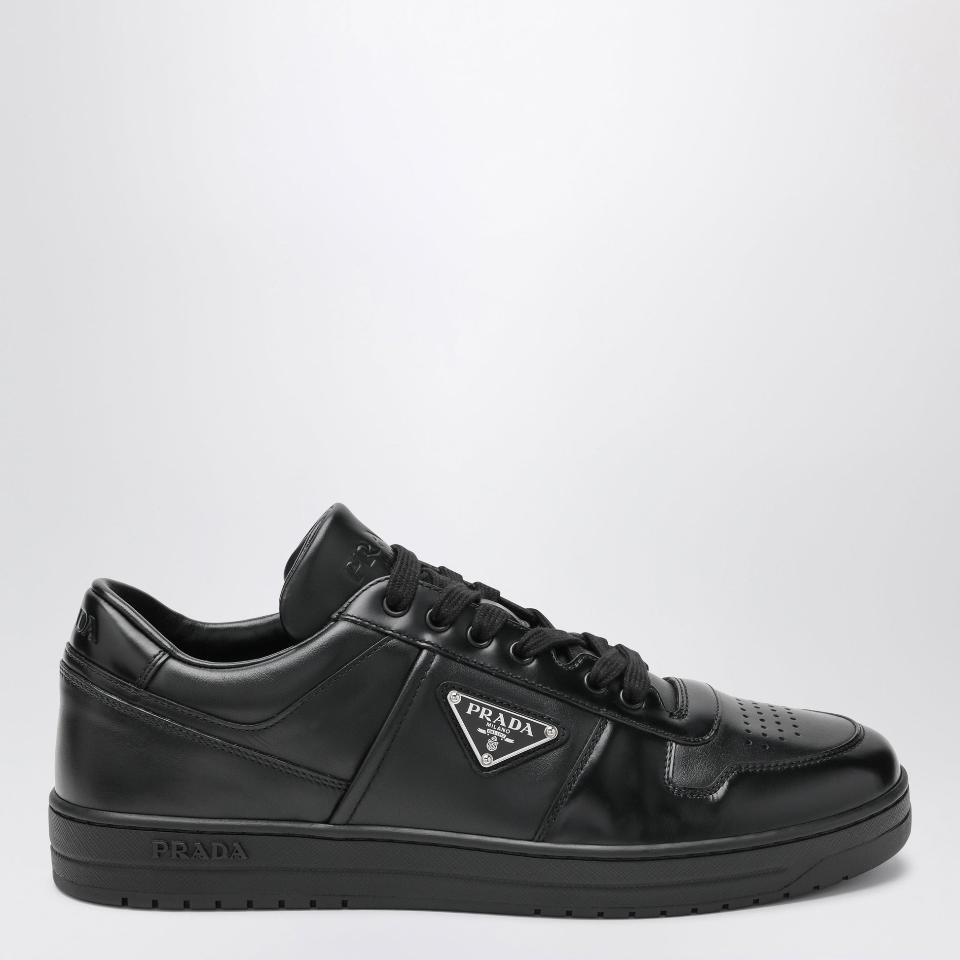 Prada Black Downtown Leather Sneakers Men PRADA