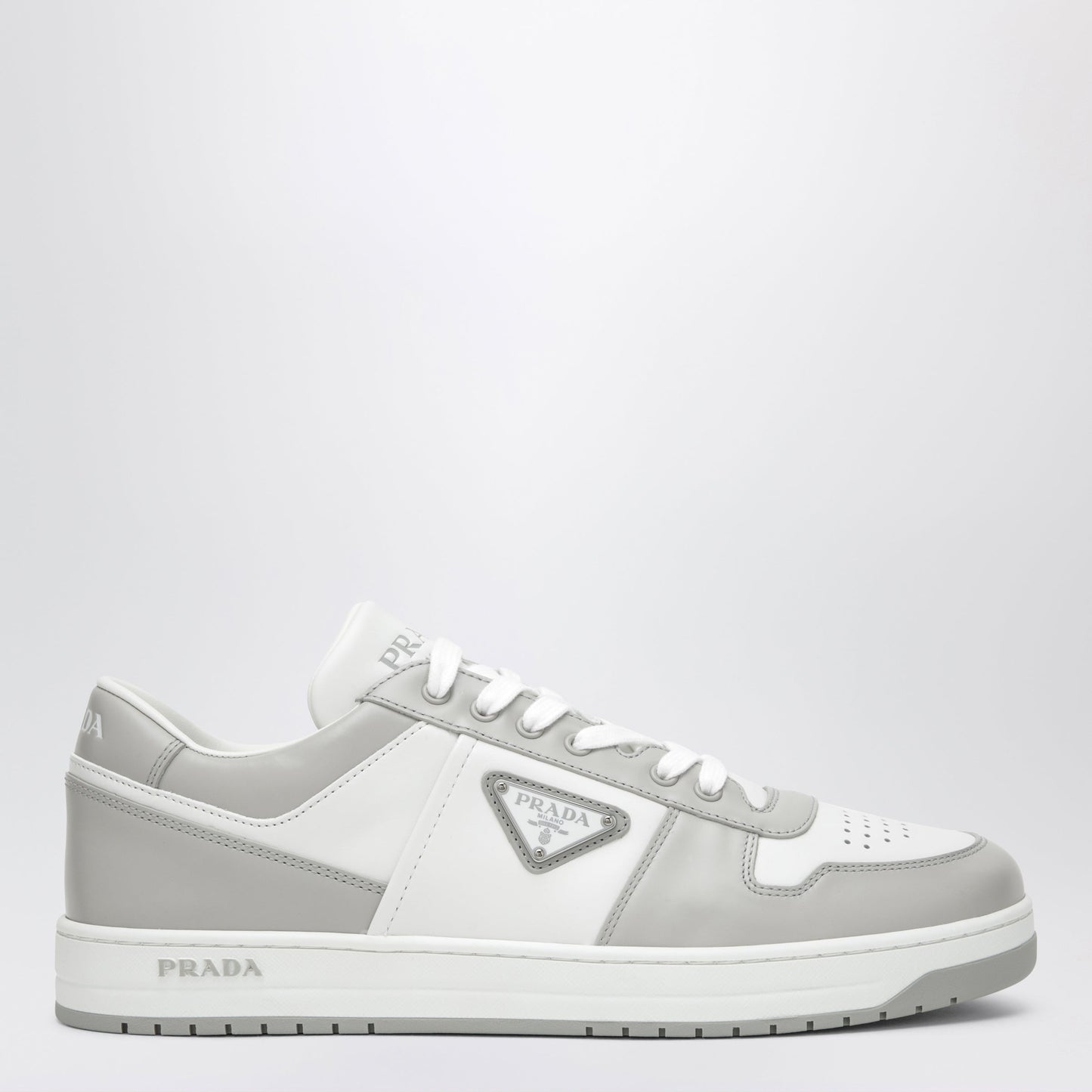 Prada Downtown Sneakers In White/Crystal Leather Men PRADA