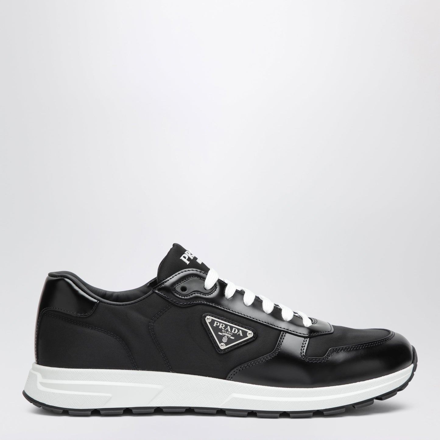 Prada Prax 01 Sneakers In Black Re-Nylon And Brushed Leather Men PRADA