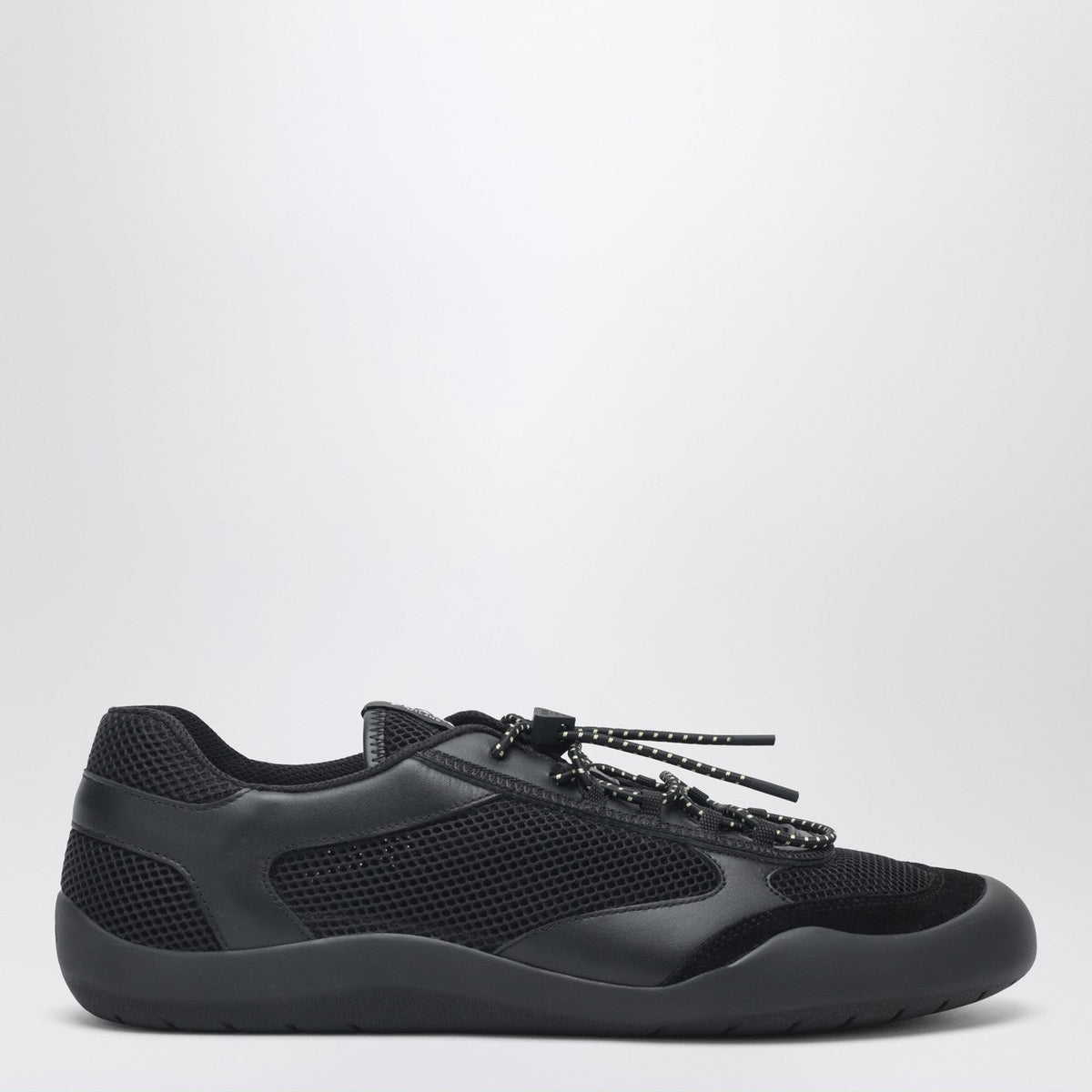 Prada Black Speedrock Sneakers In Leather And Mesh Men PRADA