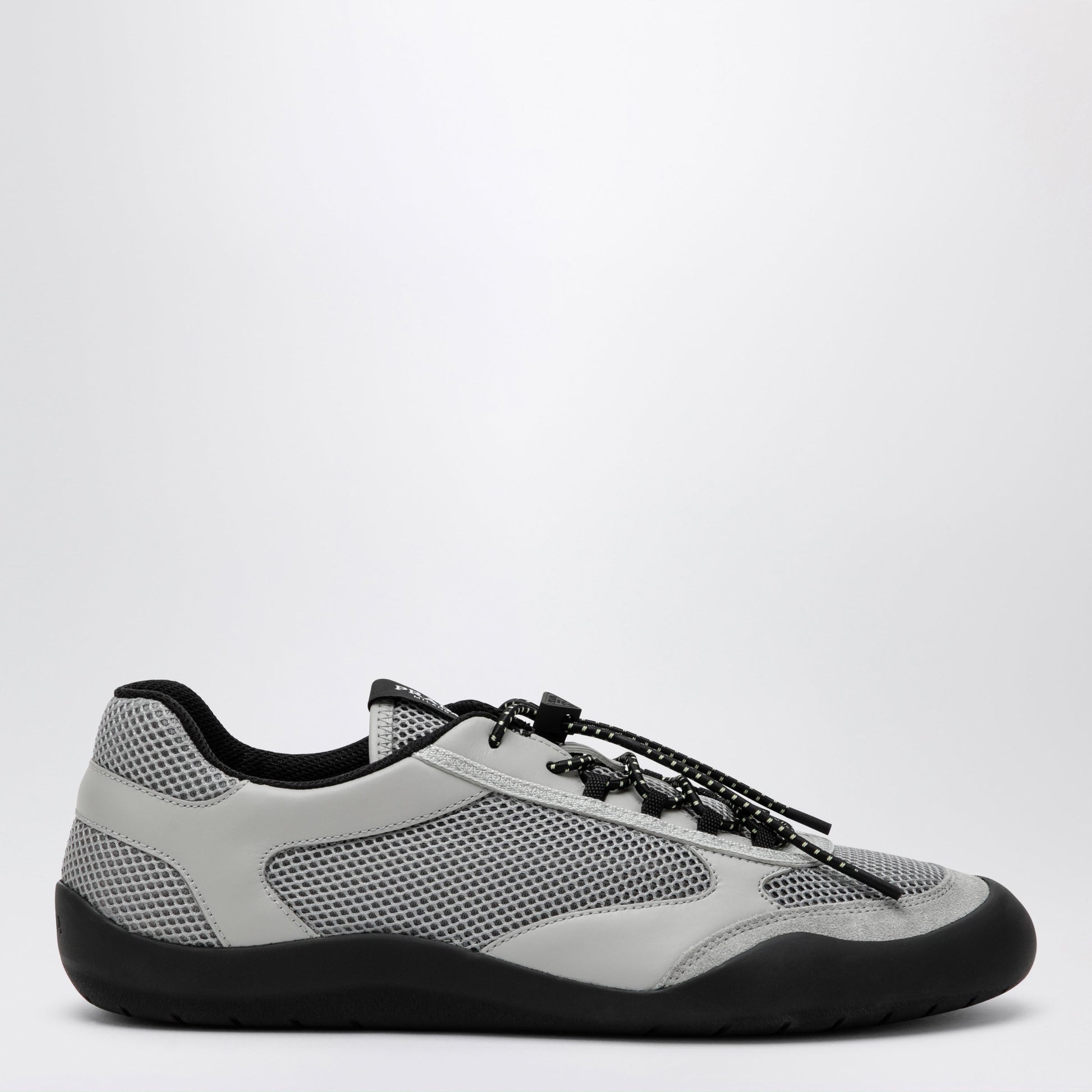 Prada Grey Speedrock Sneakers In Leather And Mesh Fabric Men PRADA