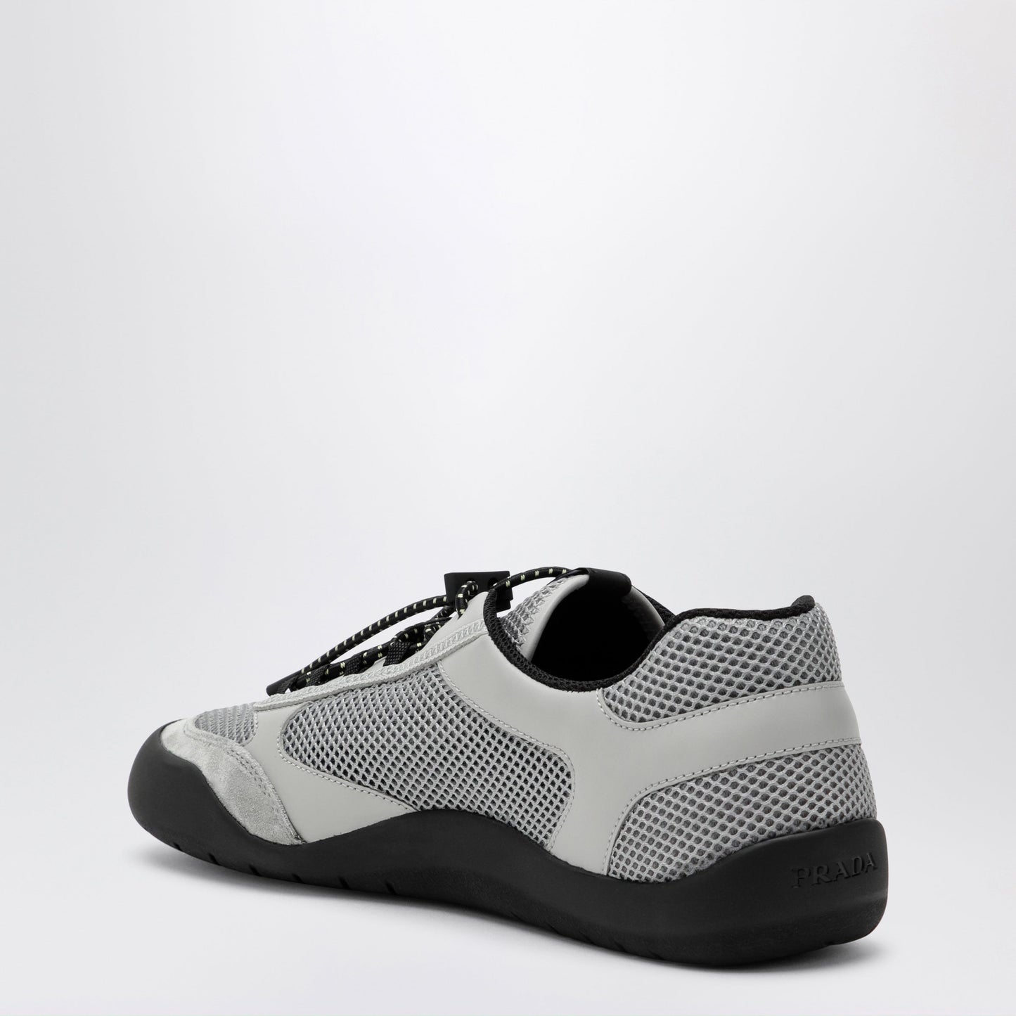 Prada Grey Speedrock Sneakers In Leather And Mesh Fabric Men PRADA