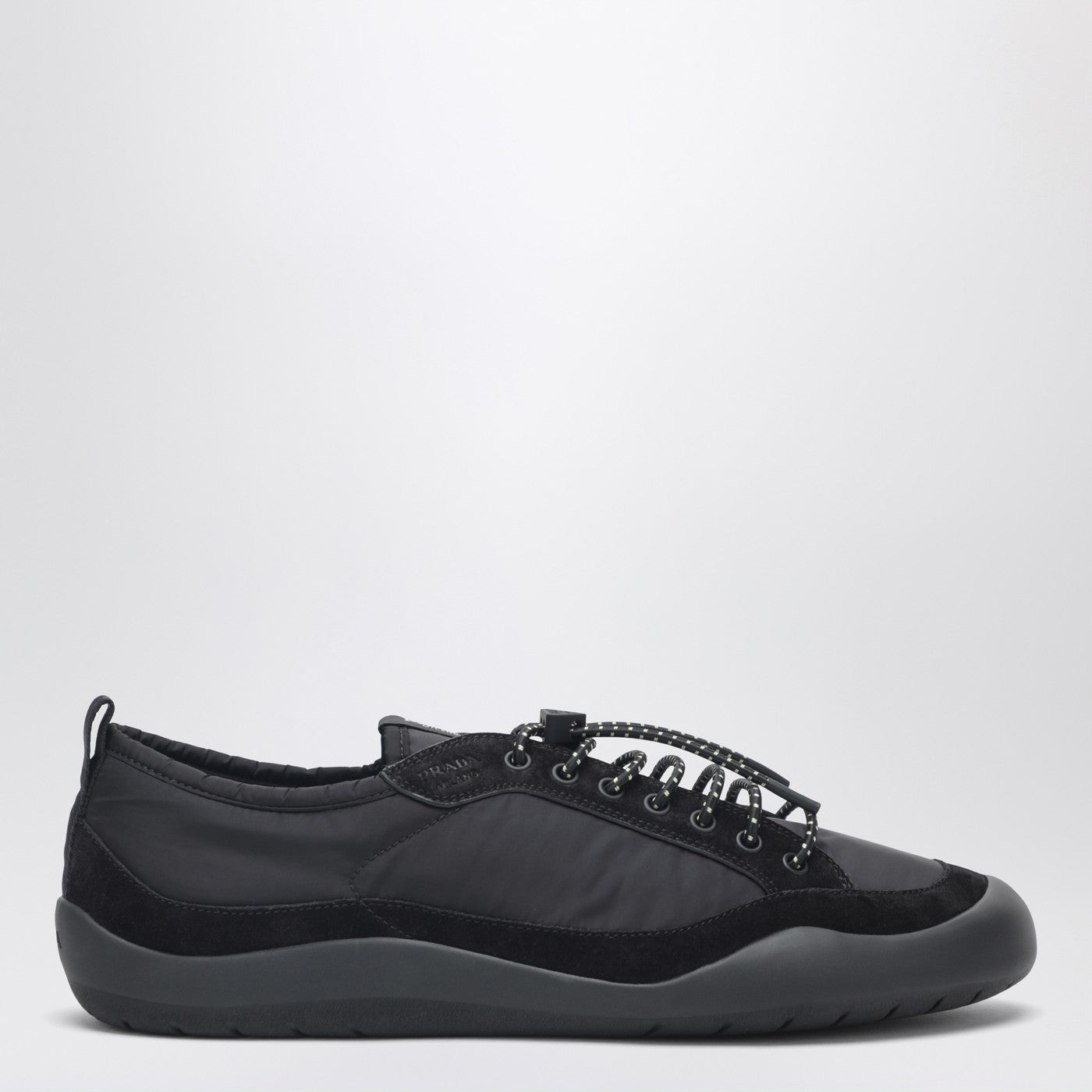Prada Black Speedrock Sneakers In Re-Nylon And Suede Men PRADA