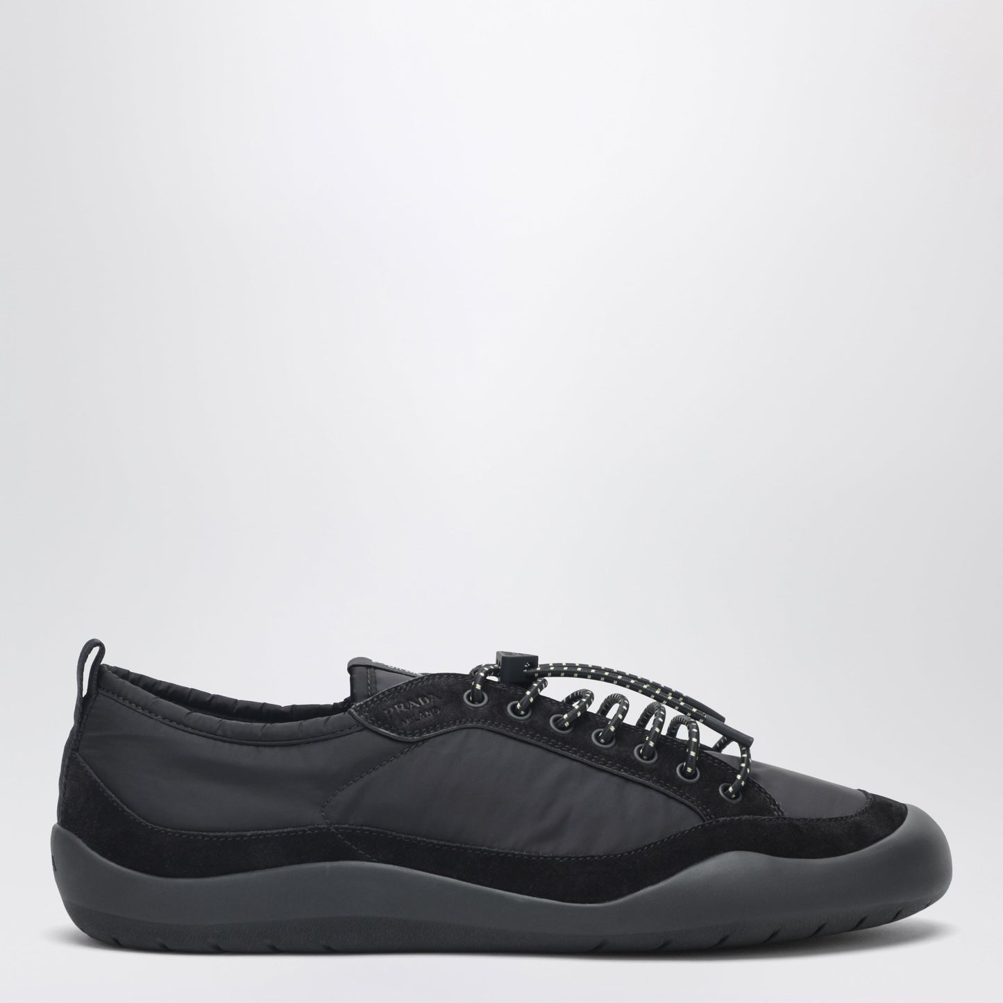 Prada Black Speedrock Sneakers In Re-Nylon And Suede Men PRADA