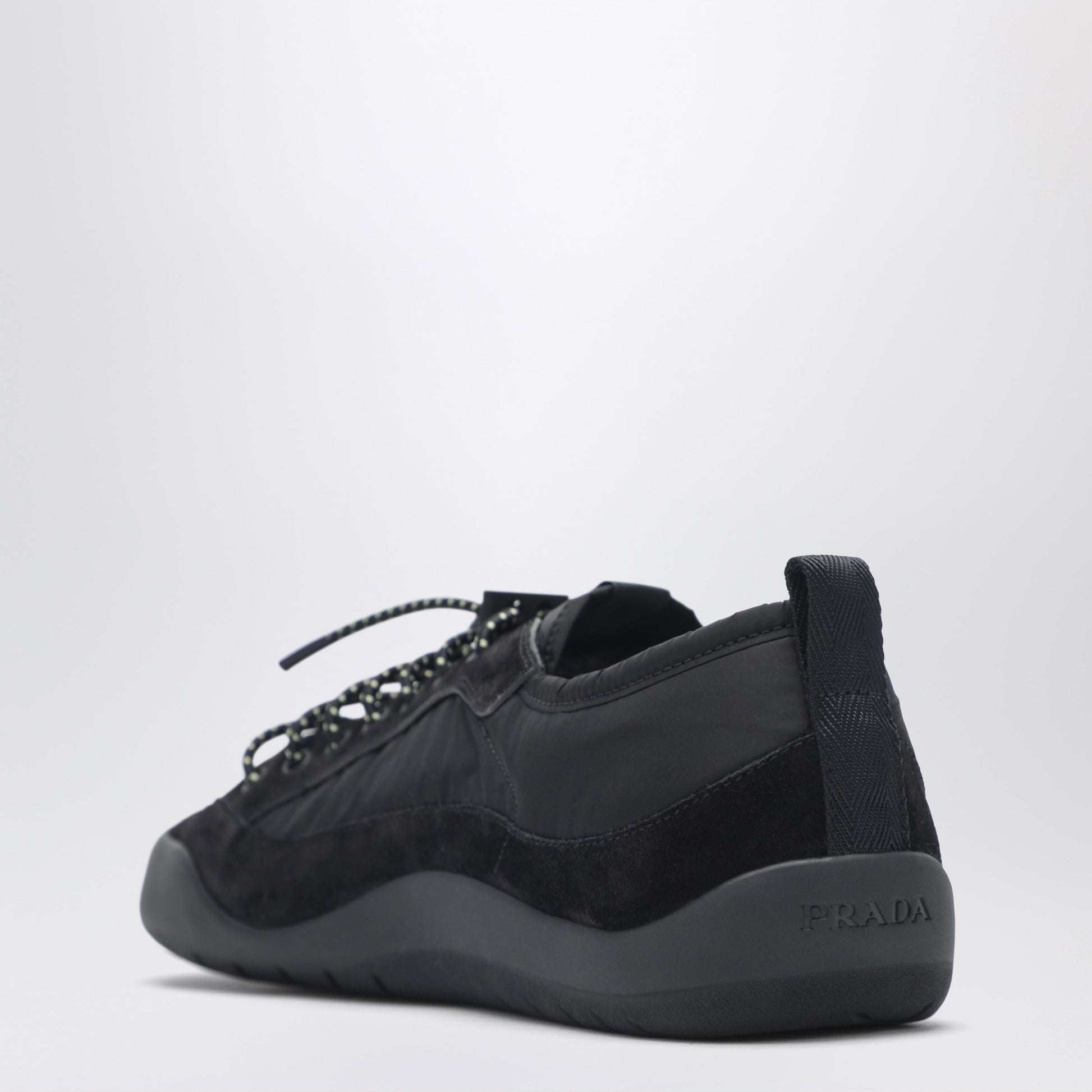 Prada Black Speedrock Sneakers In Re-Nylon And Suede Men PRADA