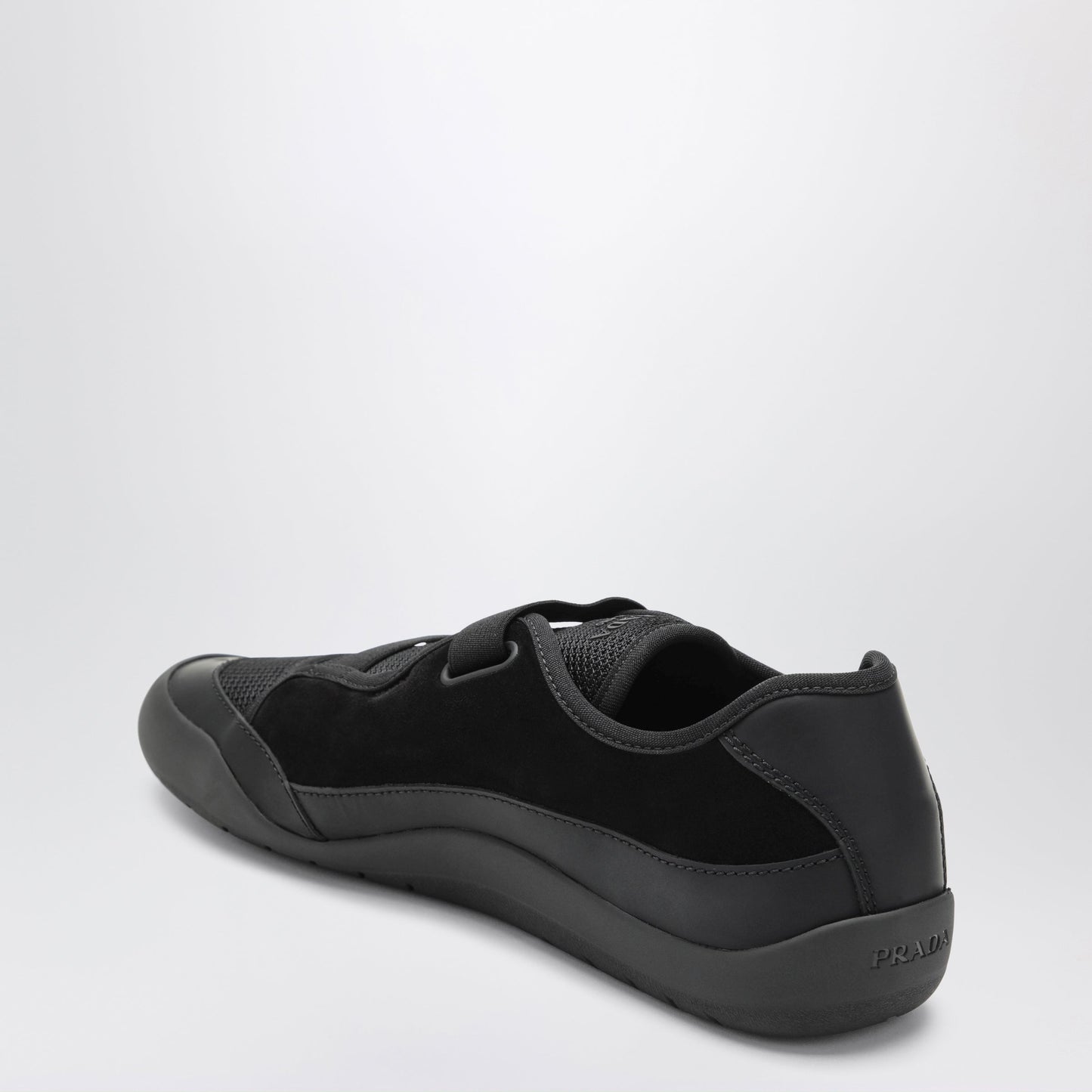 Prada Speedrock Black Leather And Mesh Sneakers Men PRADA