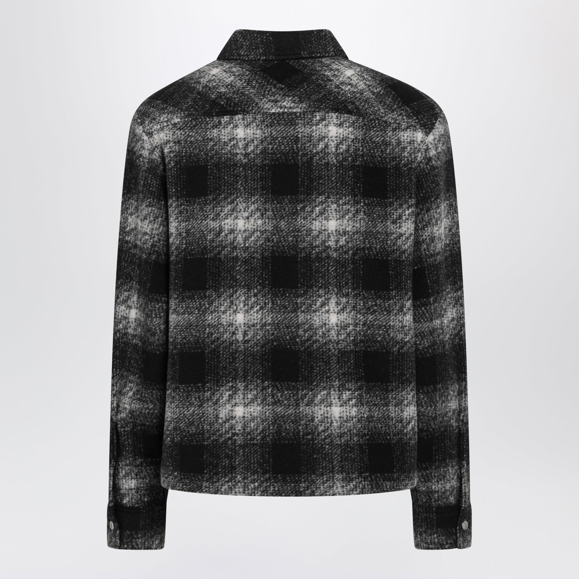 Moncler Black Check-Pattern Wool-Blend Jacket Men MONCLER