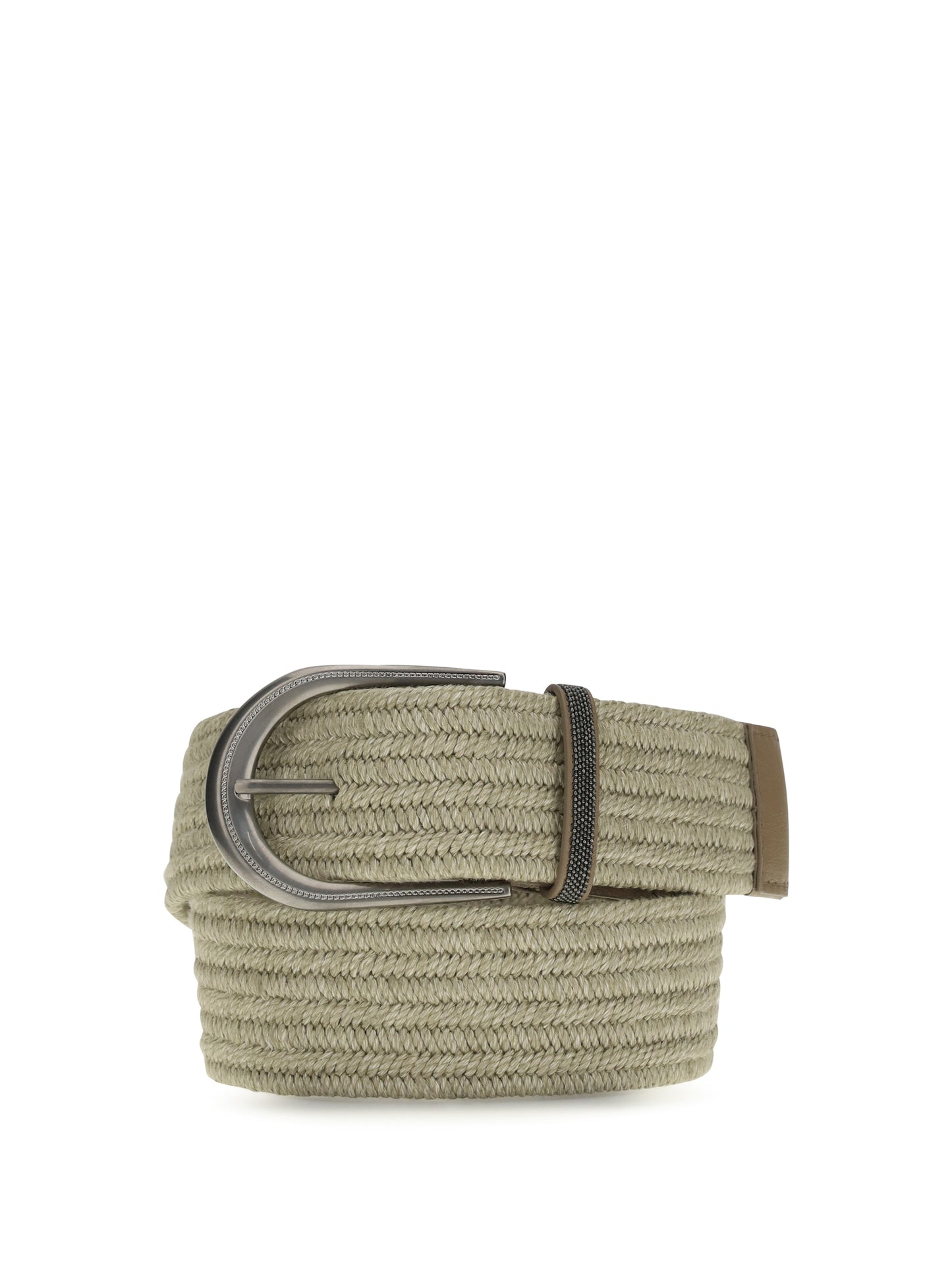 Brunello Cucinelli Women Braided Linen Belt With Shiny Loop BRUNELLO CUCINELLI