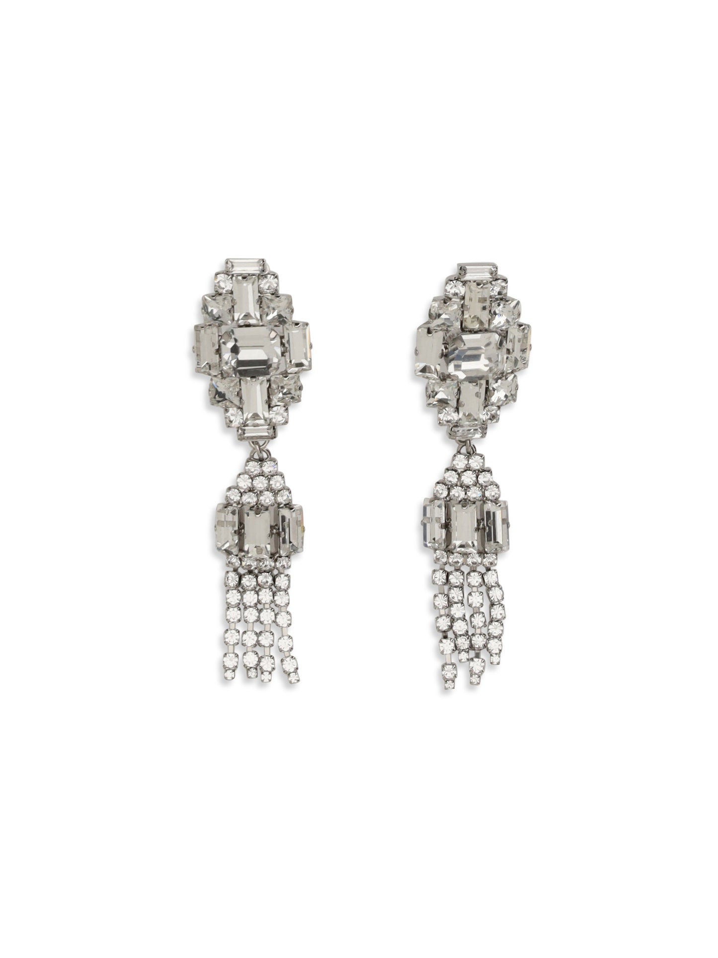 Alessandra Rich Women Silver-Colored Crystal Drop Earrings ALESSANDRA RICH