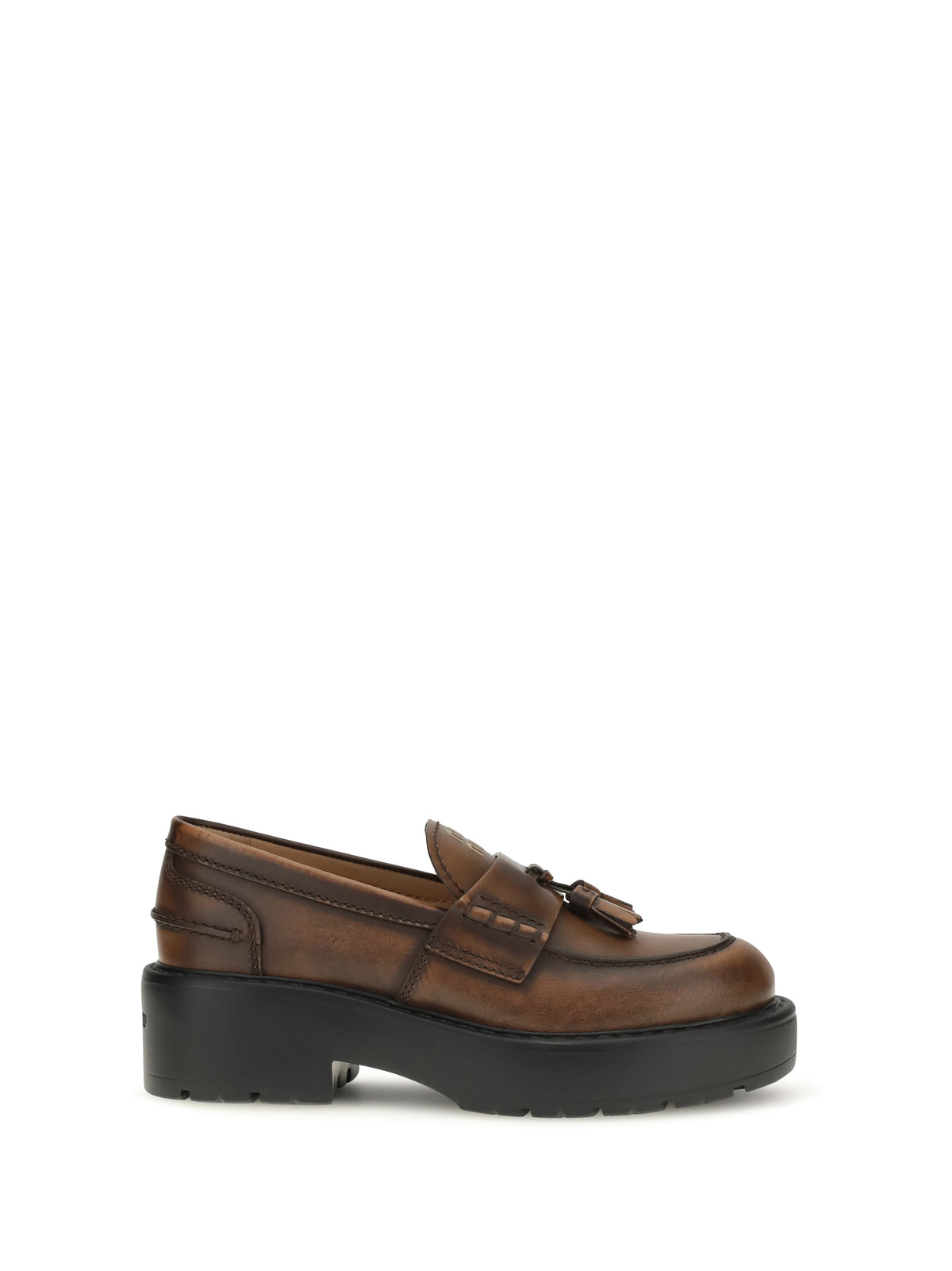 Miu Miu Women Smooth Leather Tassel Loafers MIU MIU