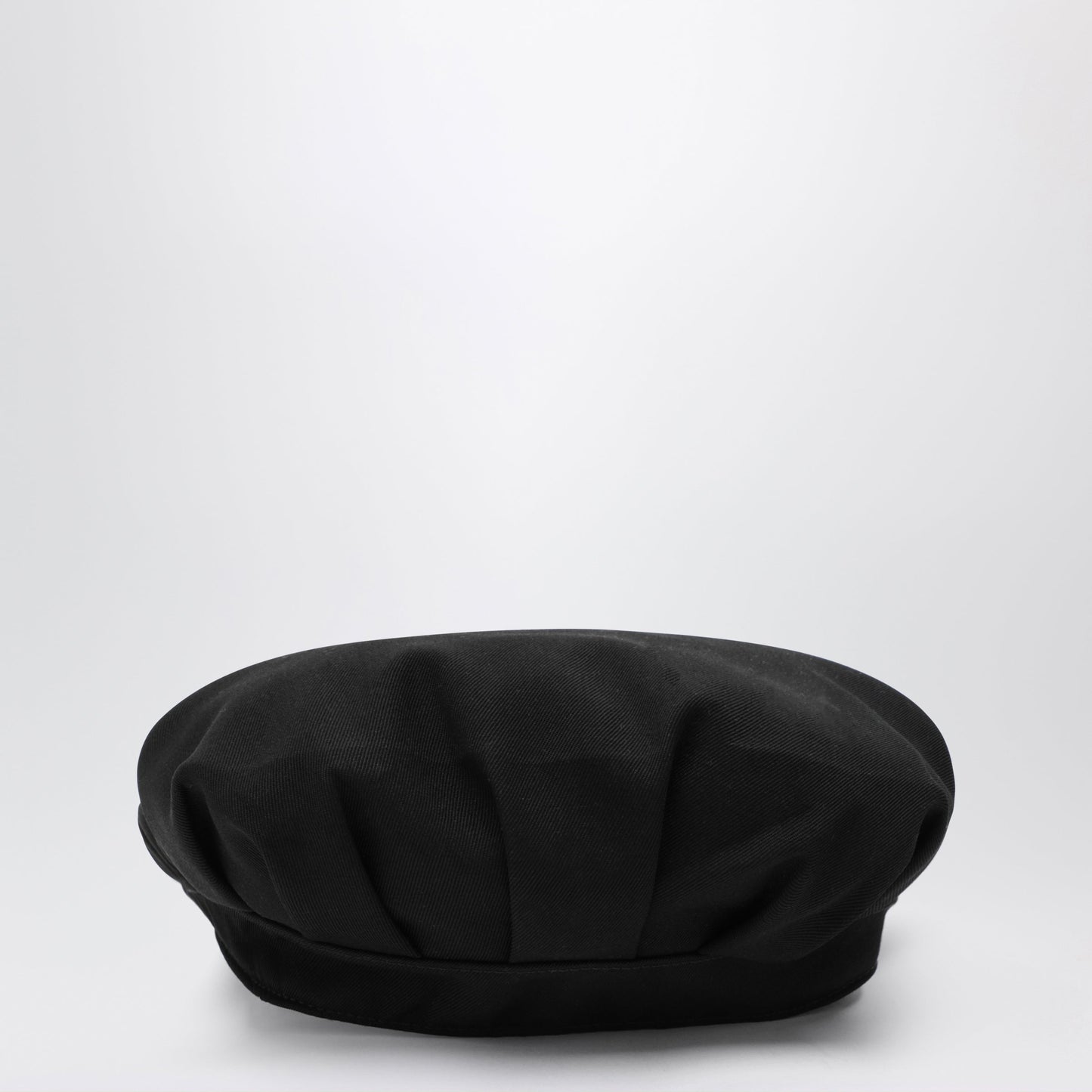 Prada Black Cotton Beret Men PRADA