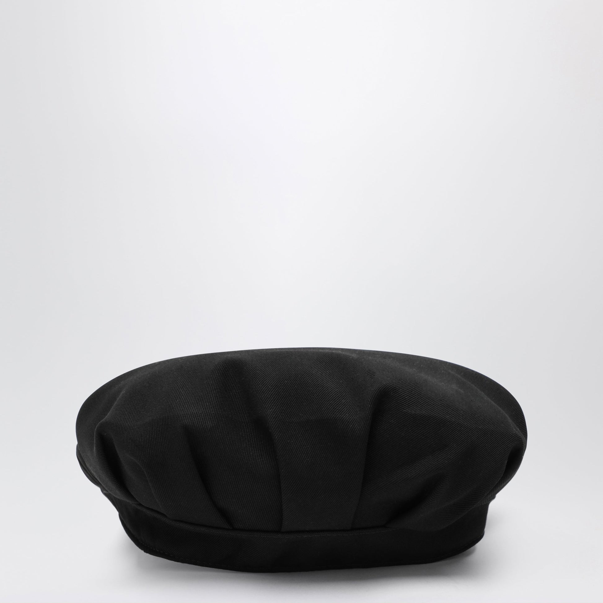 Prada Black Cotton Beret Men PRADA