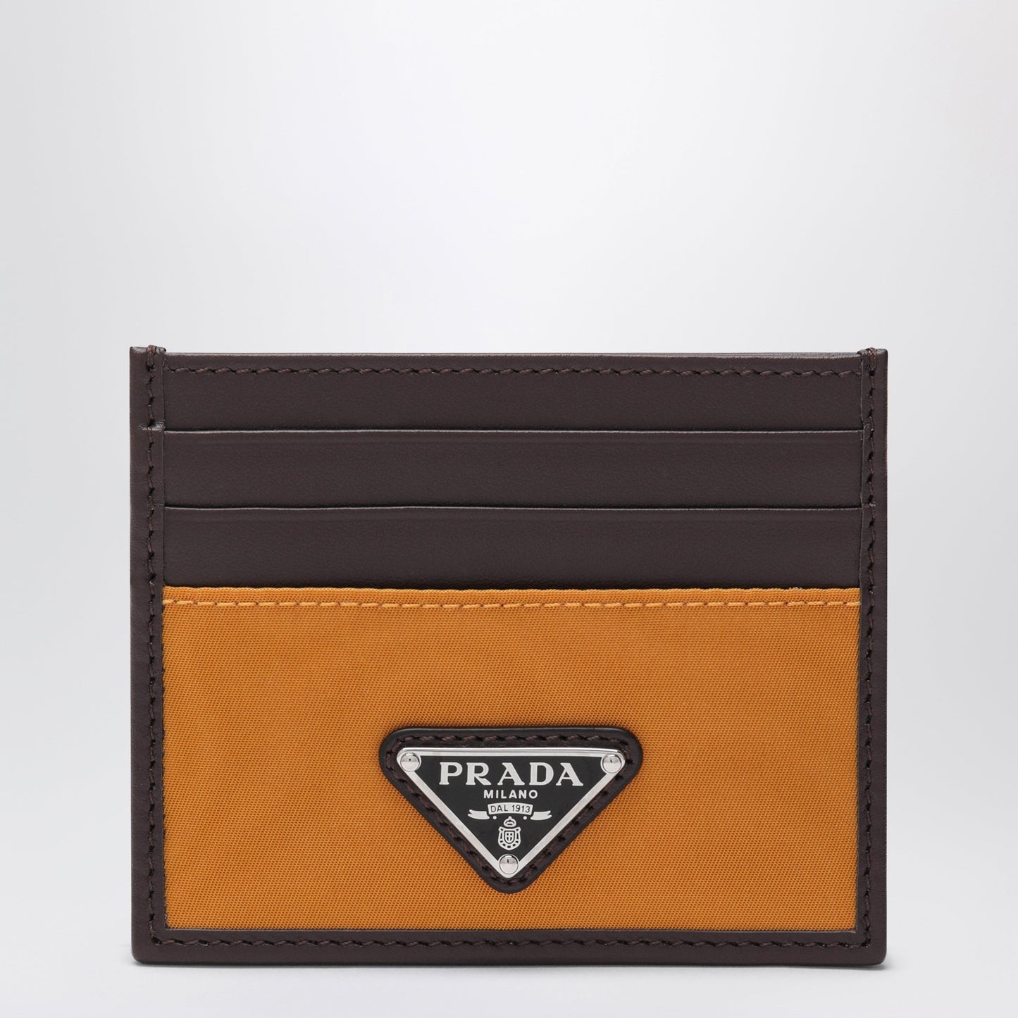 Prada Prada Speedrock Cardholder In Re-Nylon And Amber Leather Men PRADA