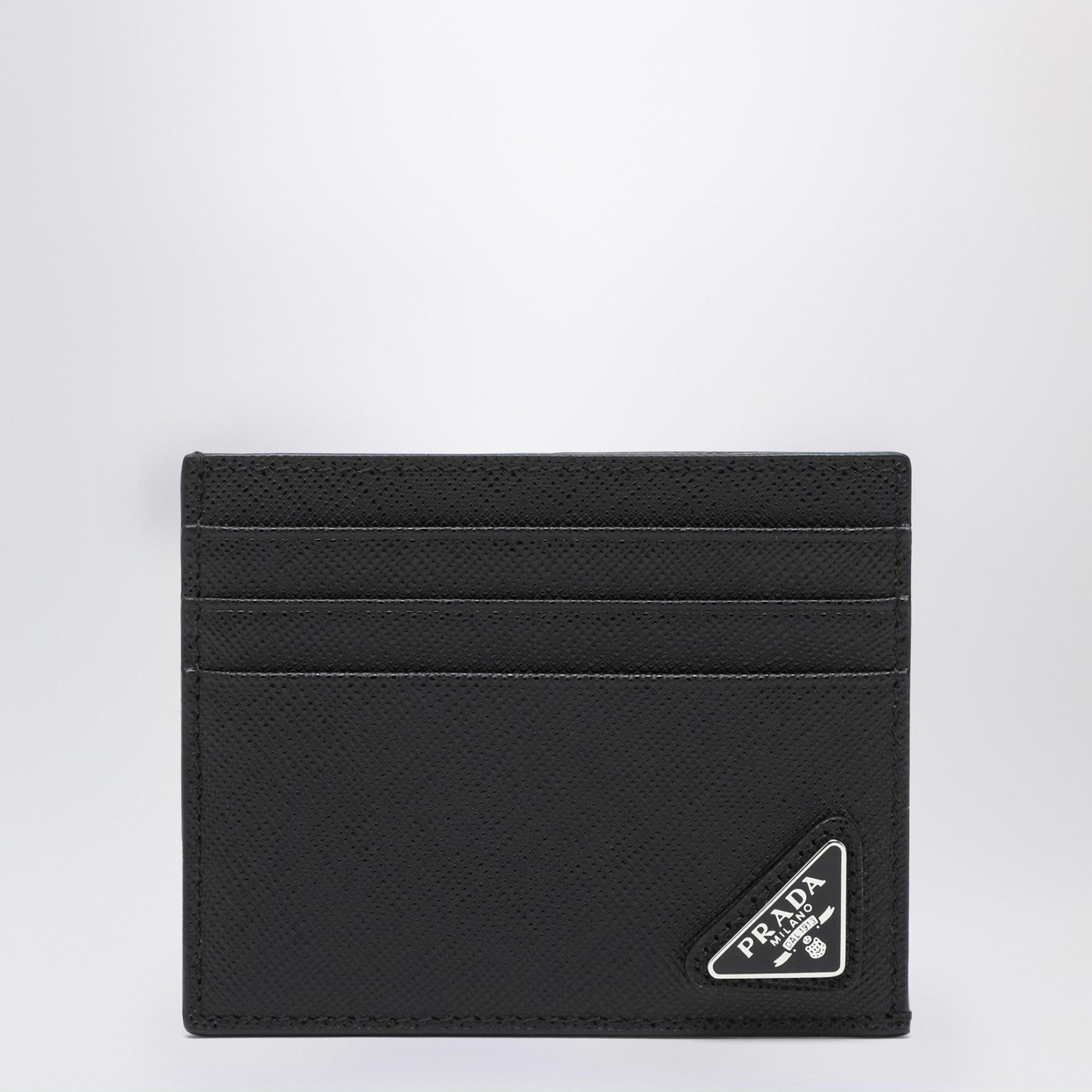 Prada Black Saffiano Leather Credit Card Holder Men PRADA