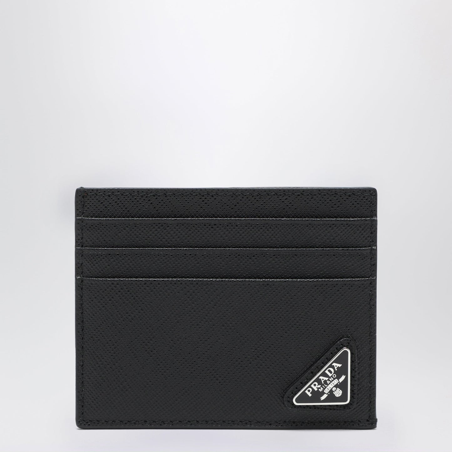 Prada Black Saffiano Leather Credit Card Holder Men PRADA