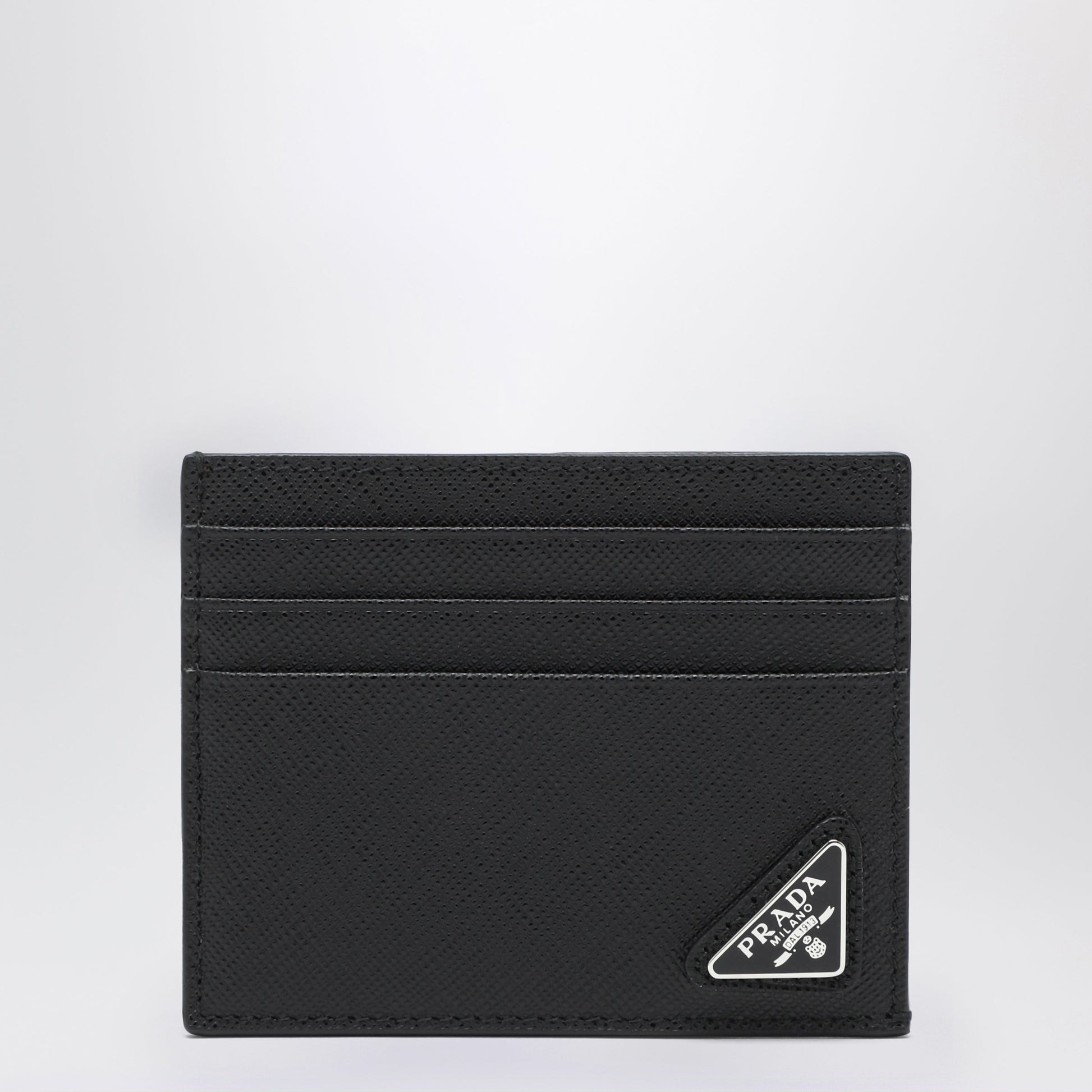 Prada Black Saffiano Leather Credit Card Holder Men PRADA