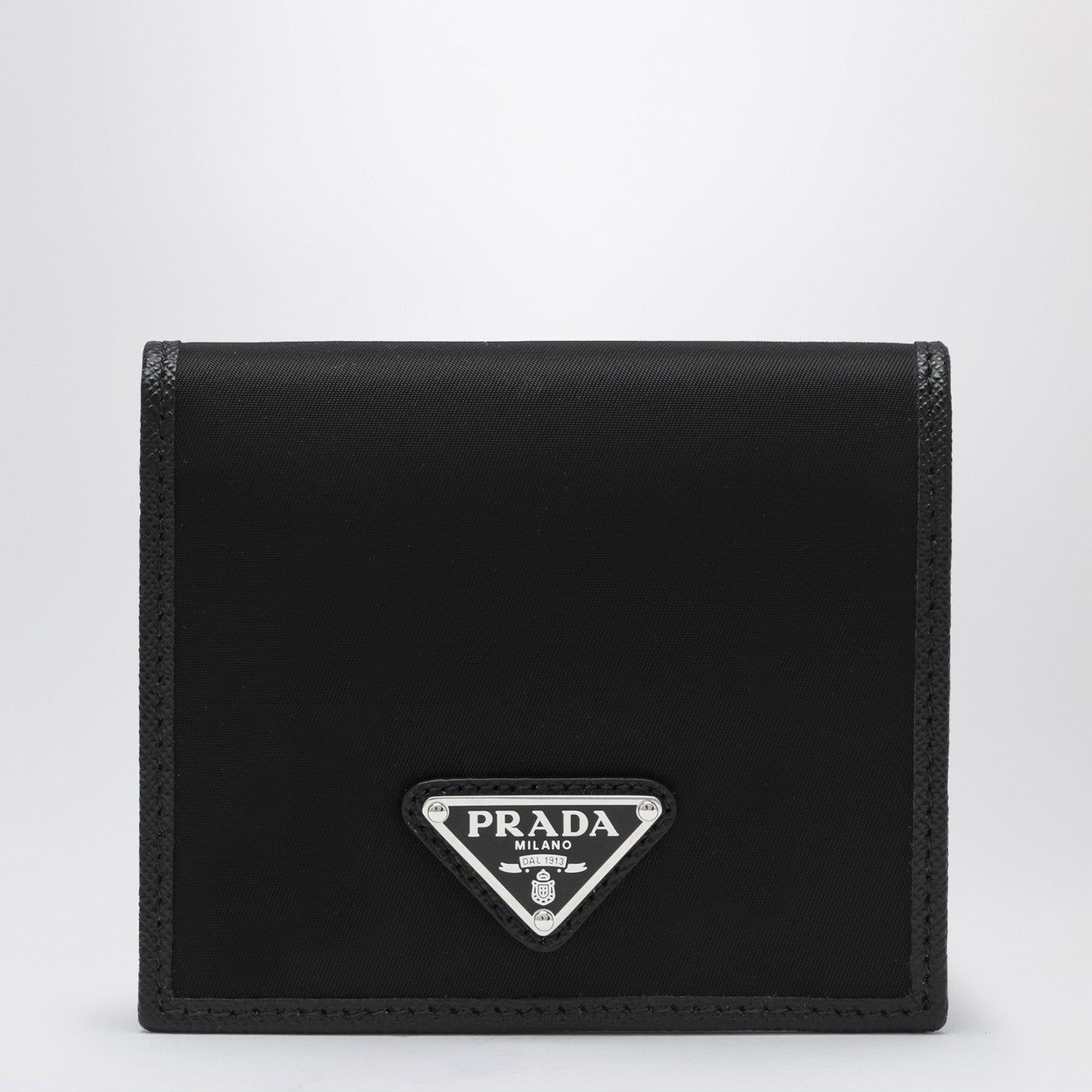 Prada Black Wallet In Nylon E Saffiano Men PRADA
